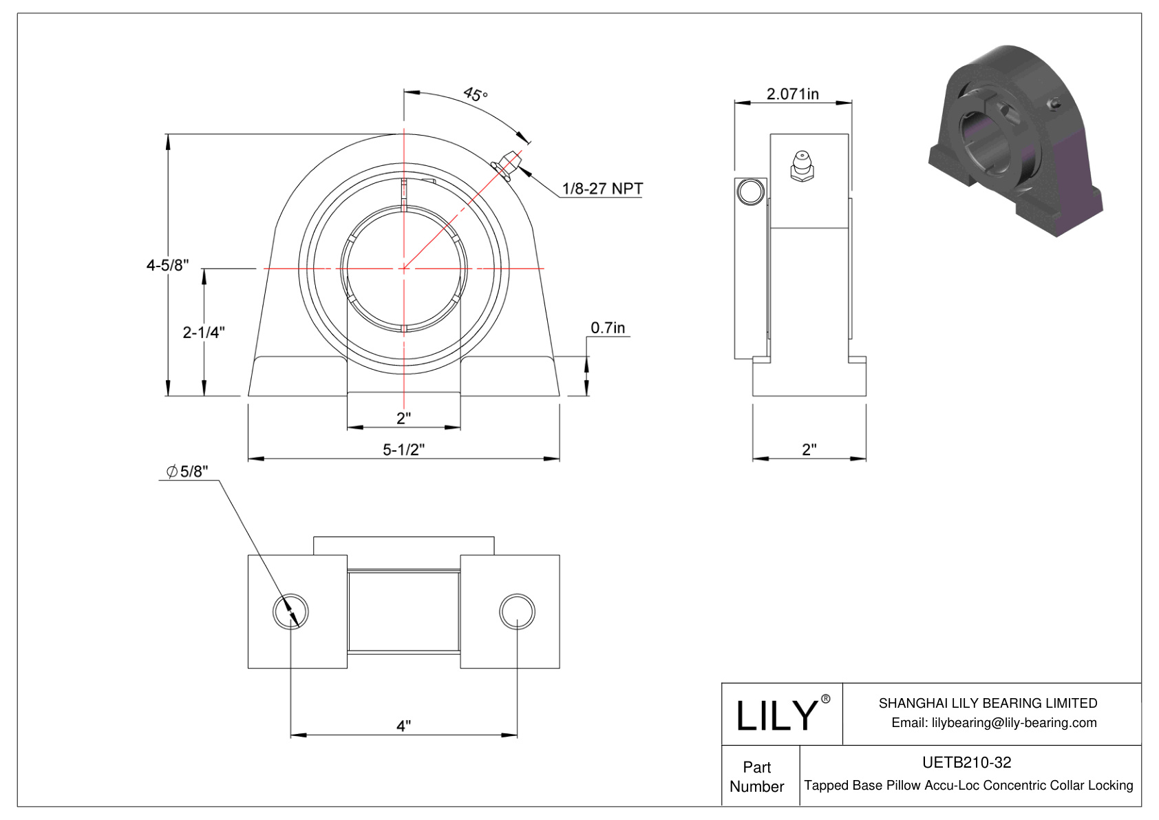 UETB210-32 攻丝底座枕 Accu-Loc 同心环锁定 cad drawing