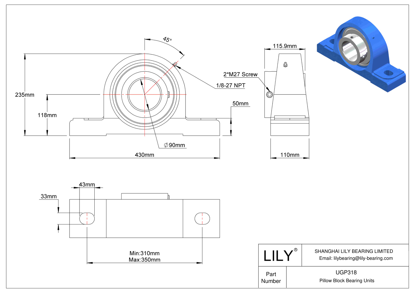 UGP318 滑动轴承偏心套锁 cad drawing