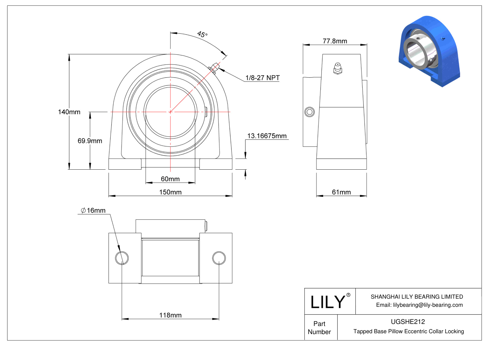 UGSHE212 Base roscada Almohada Collarín excéntrico Bloqueo cad drawing