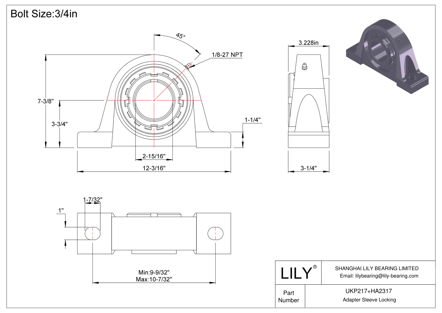 UKP217+HA2317 Manguito de fijación del adaptador de cojinete de bloque de almohadilla cad drawing