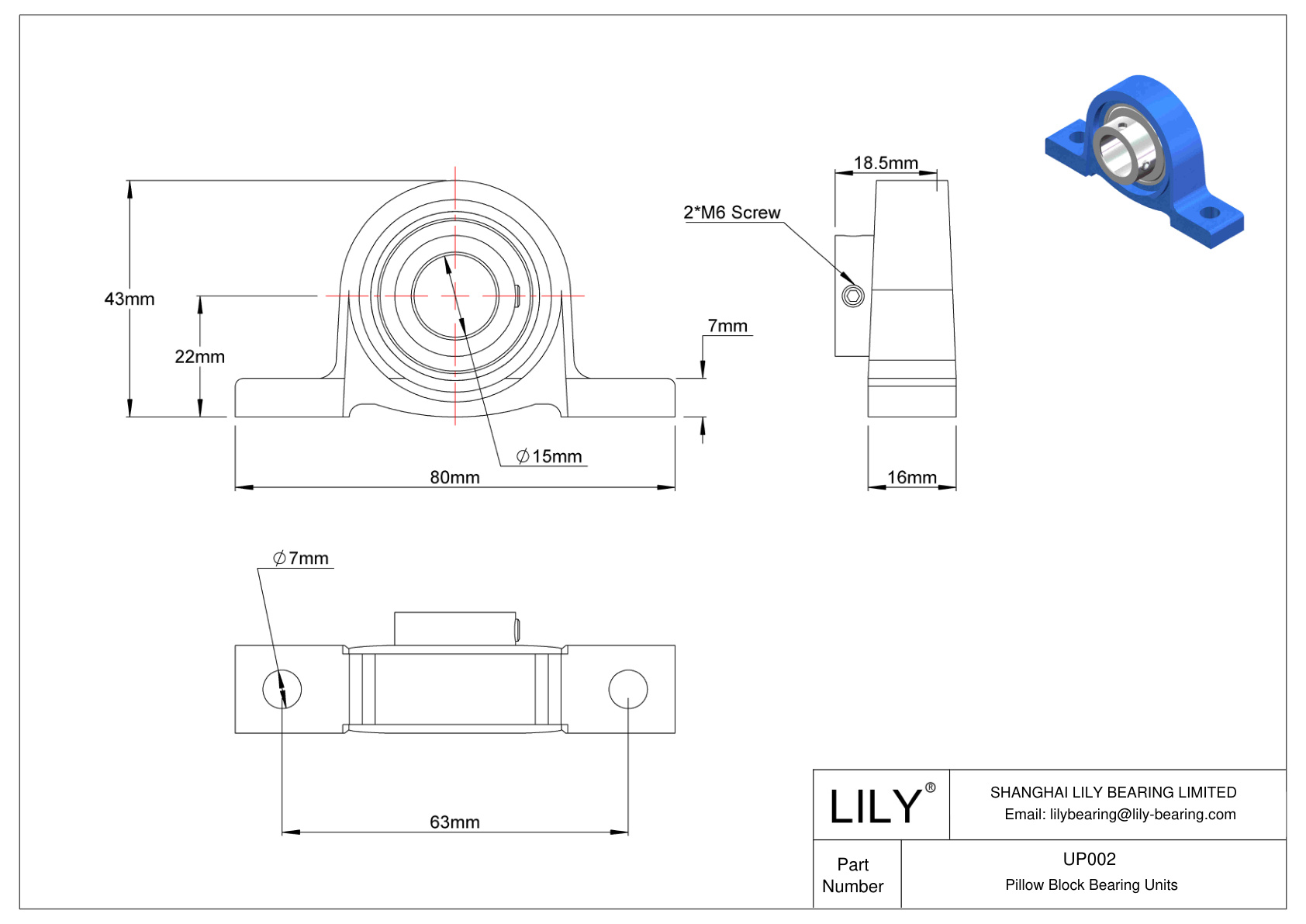 UP002 Pillow Block Bearing Eccentric Collar Locking cad drawing