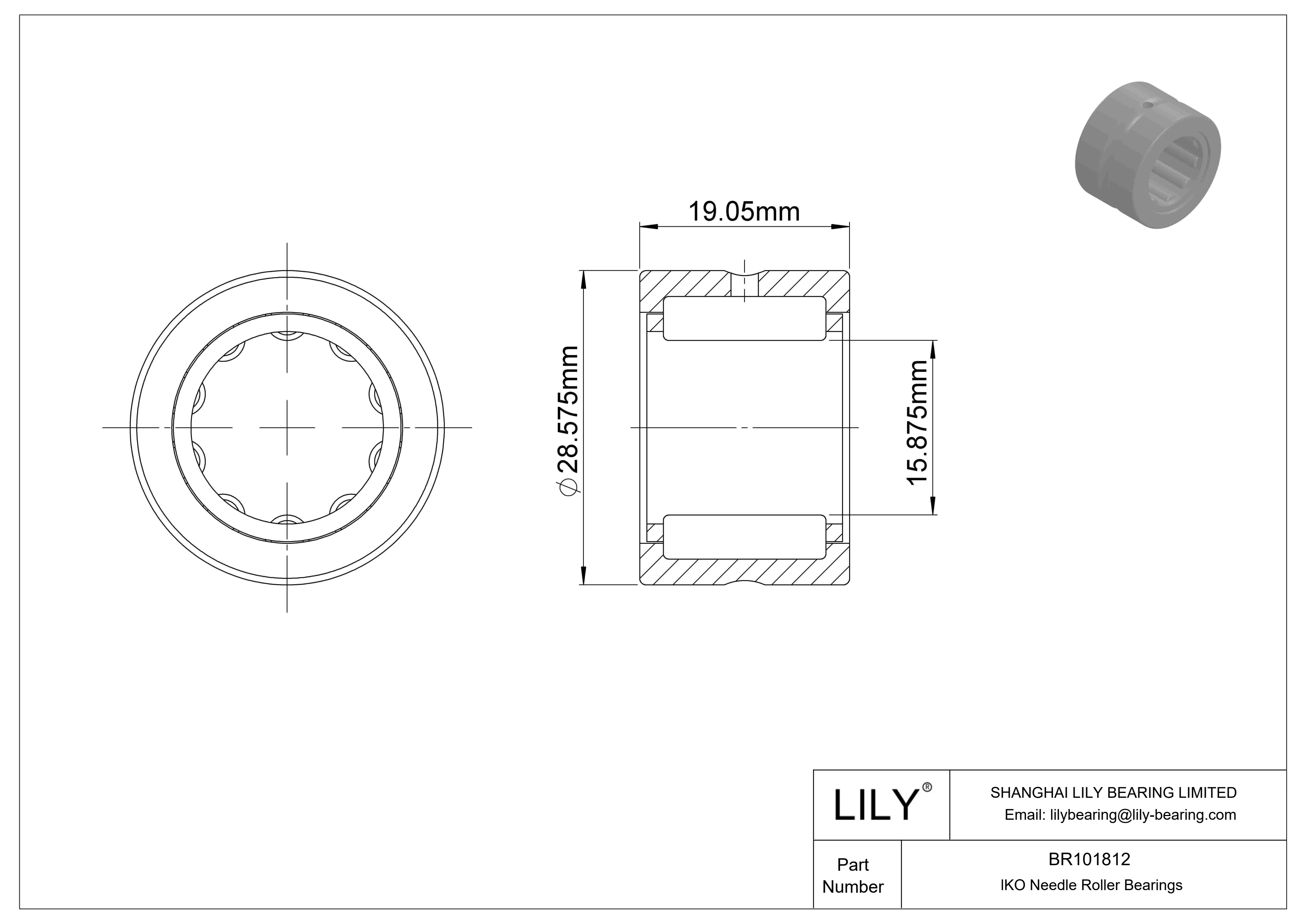 BR101812 机械加工型滚针轴承 cad drawing