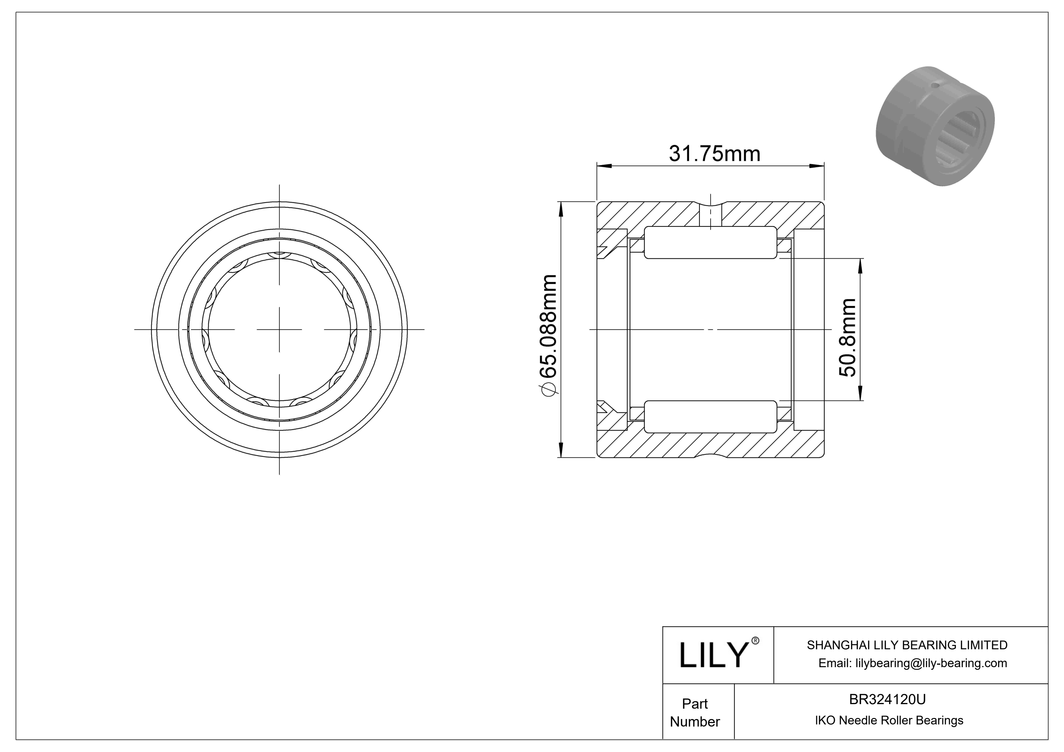 BR324120U 机械加工型滚针轴承 cad drawing