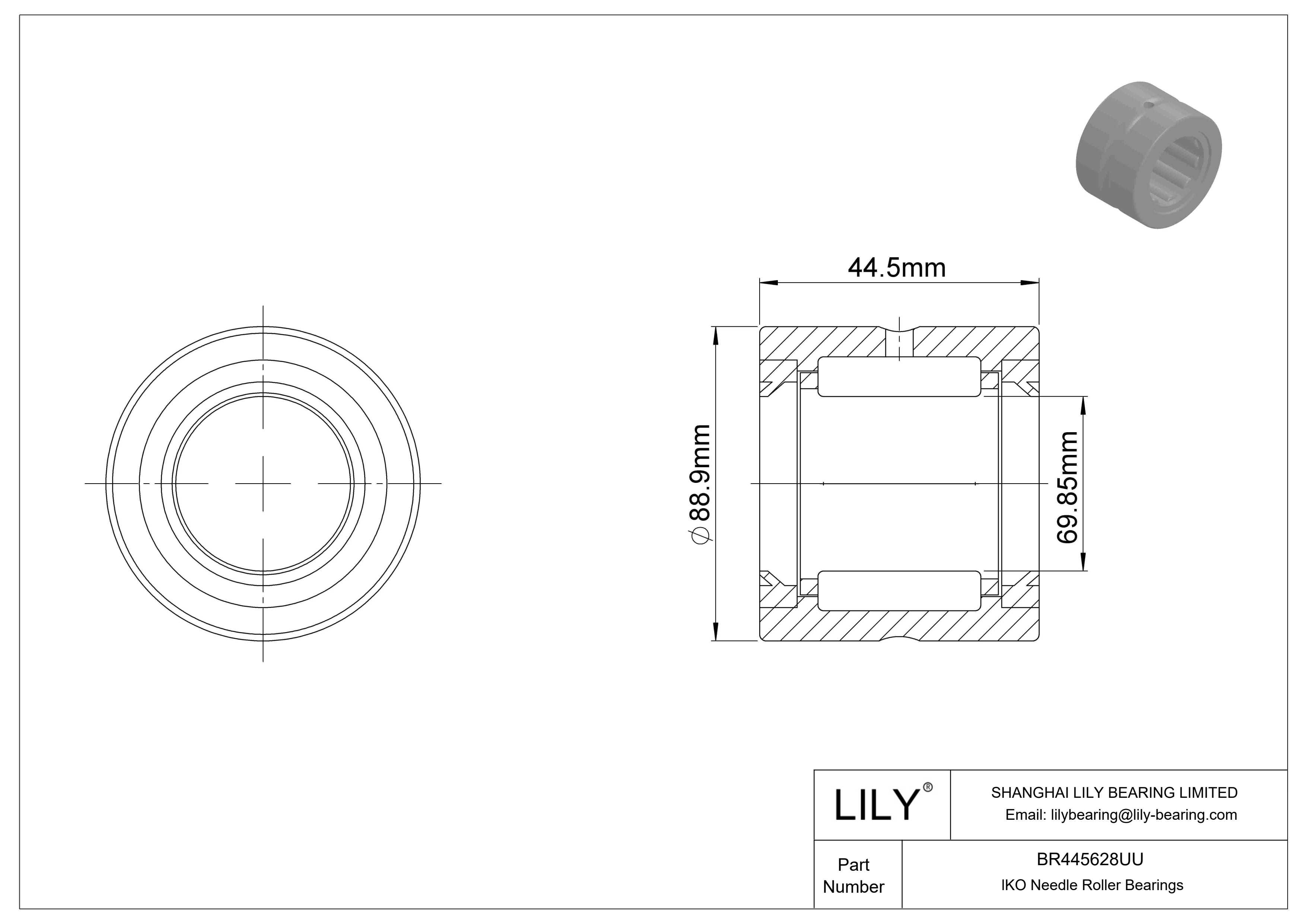 BR445628UU Rodamientos de agujas mecanizados cad drawing