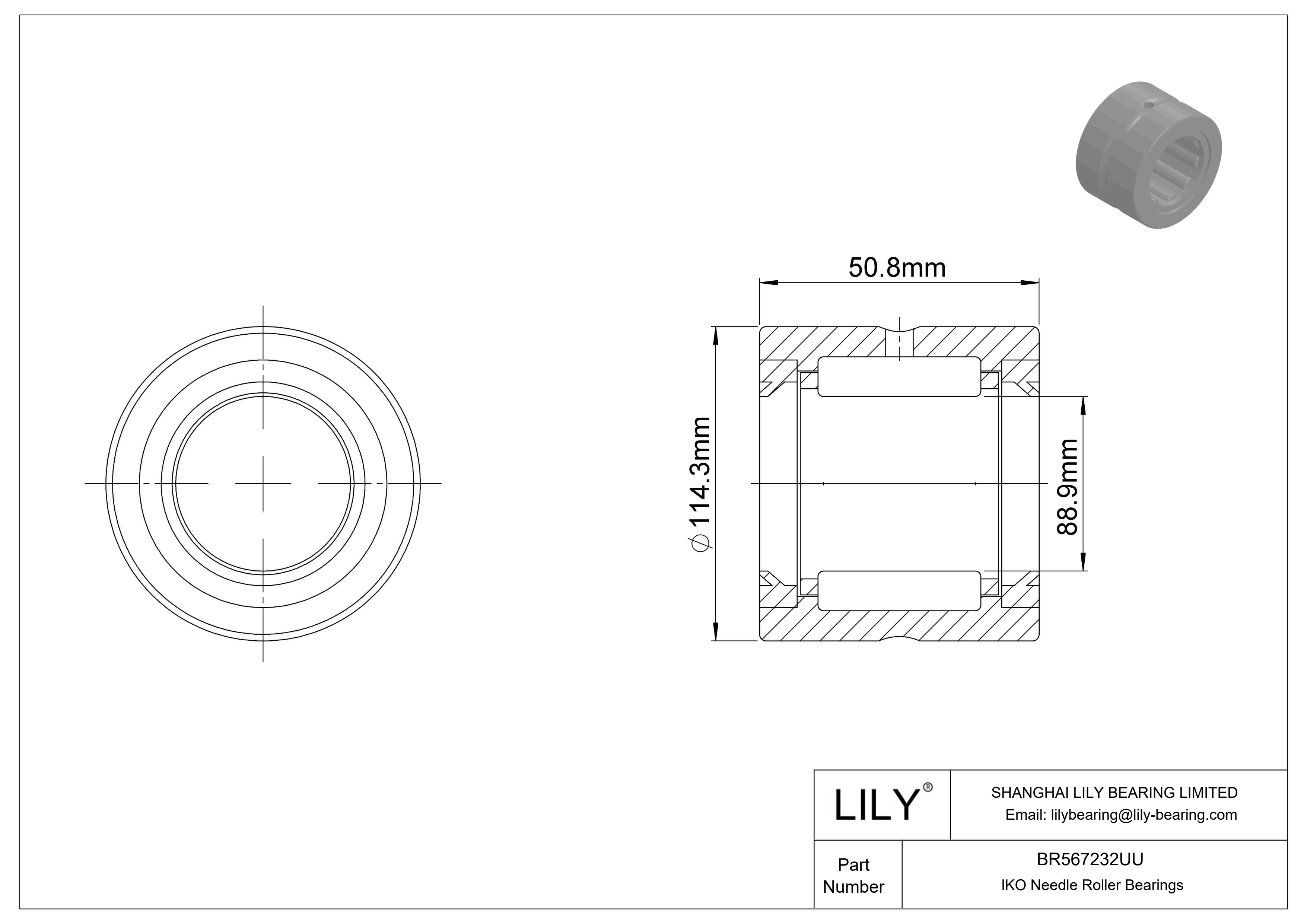 BR567232UU Rodamientos de agujas mecanizados cad drawing