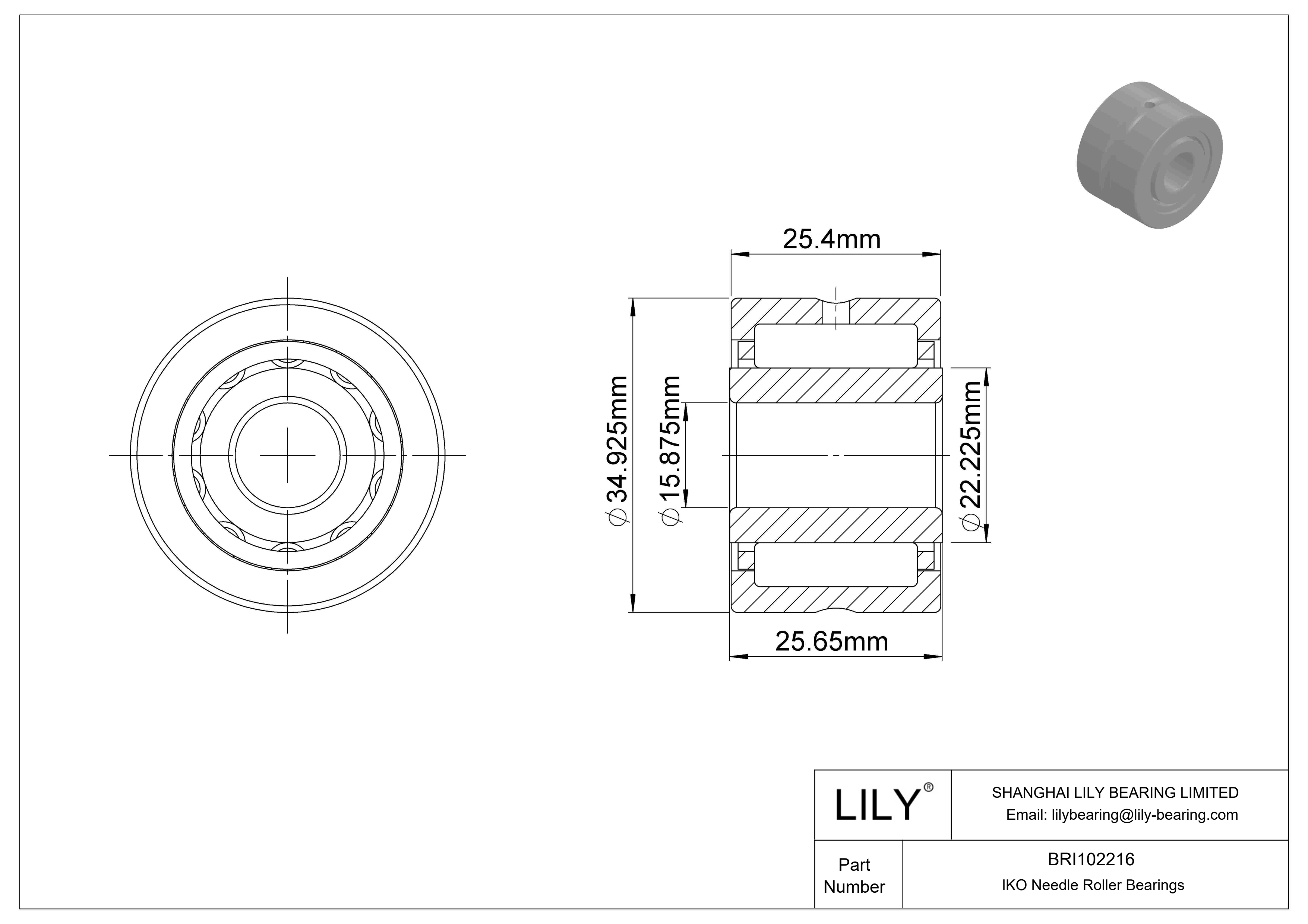 BRI102216 机械加工型滚针轴承 cad drawing