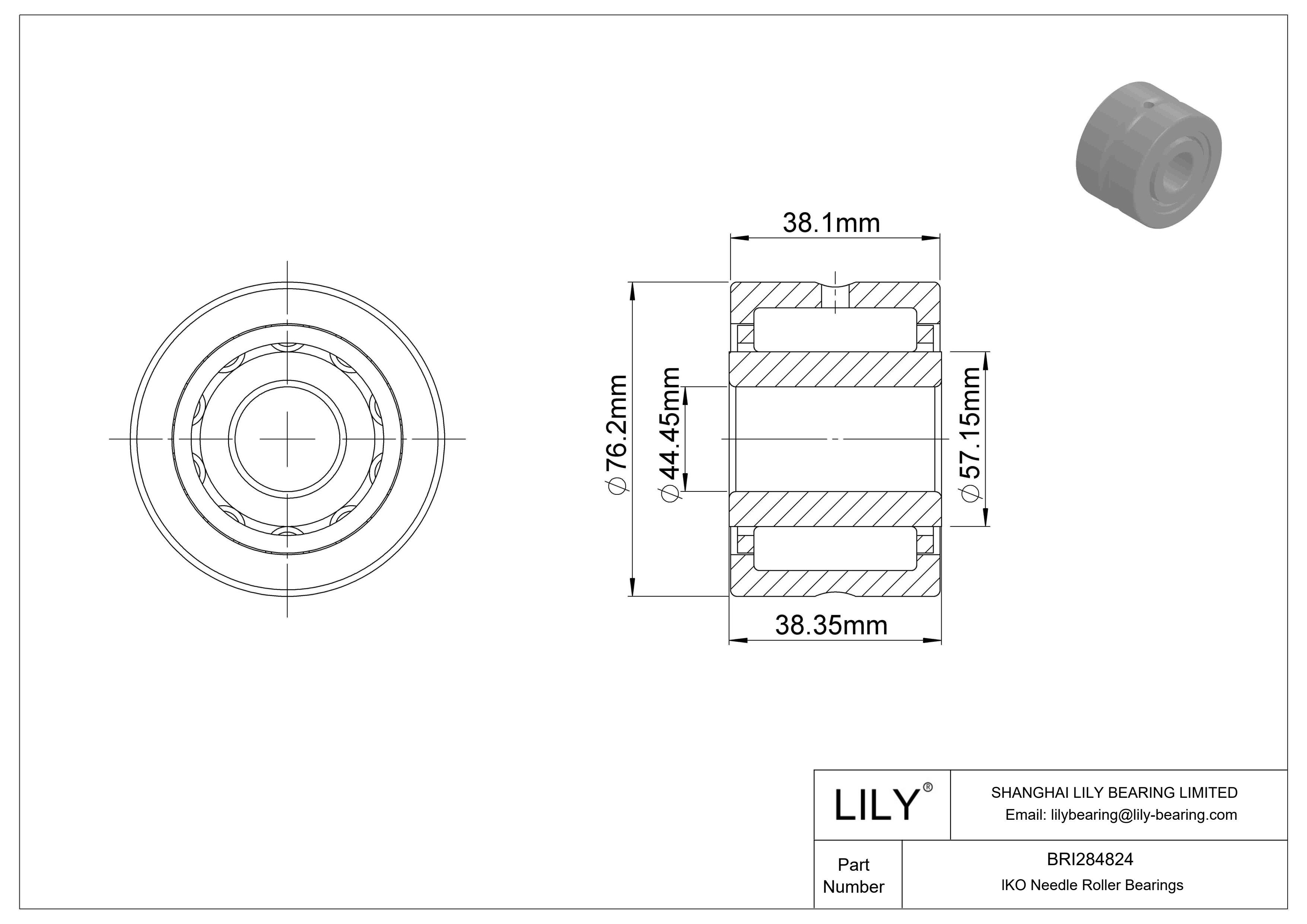 BRI284824 机械加工型滚针轴承 cad drawing