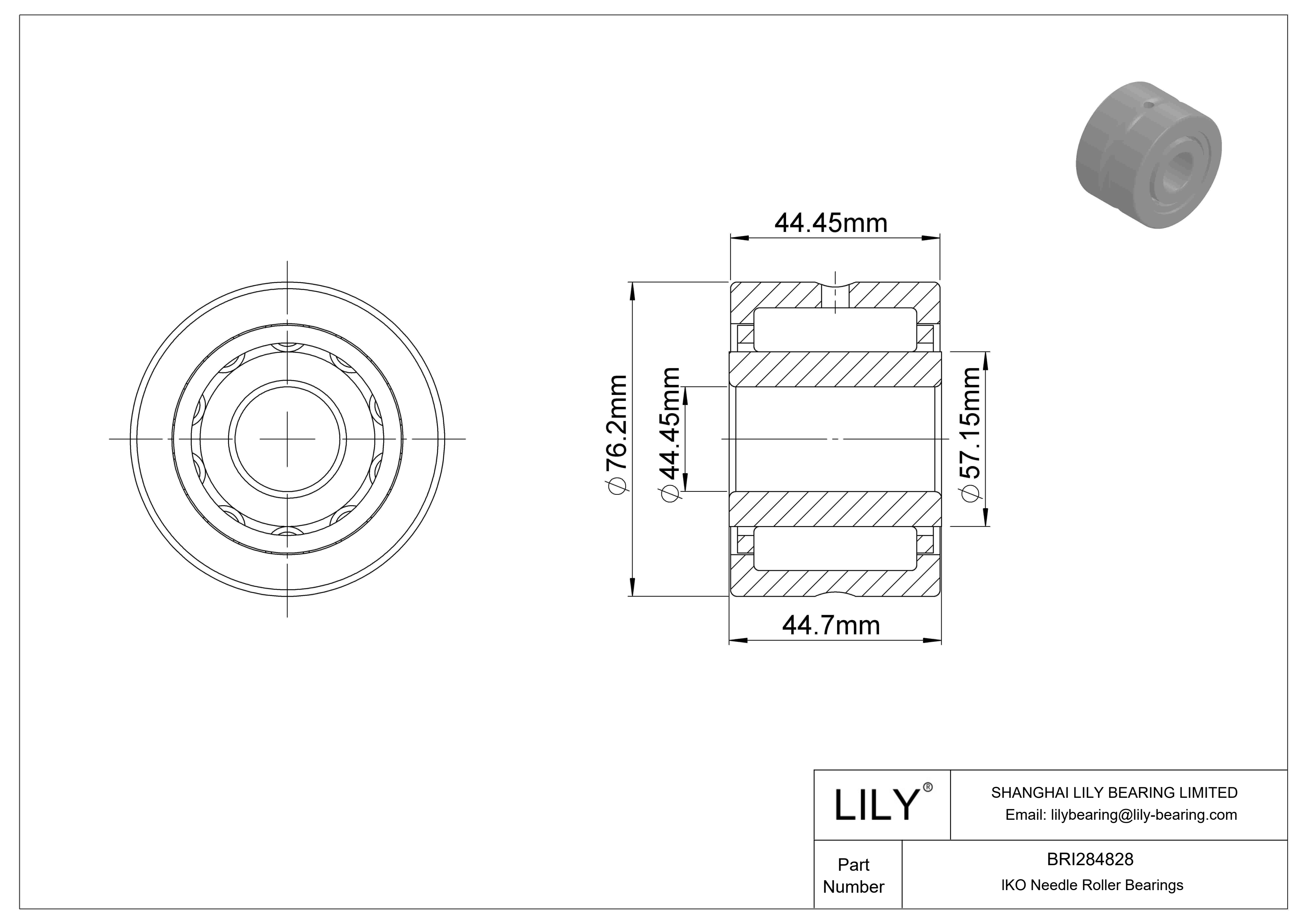 BRI284828 机械加工型滚针轴承 cad drawing