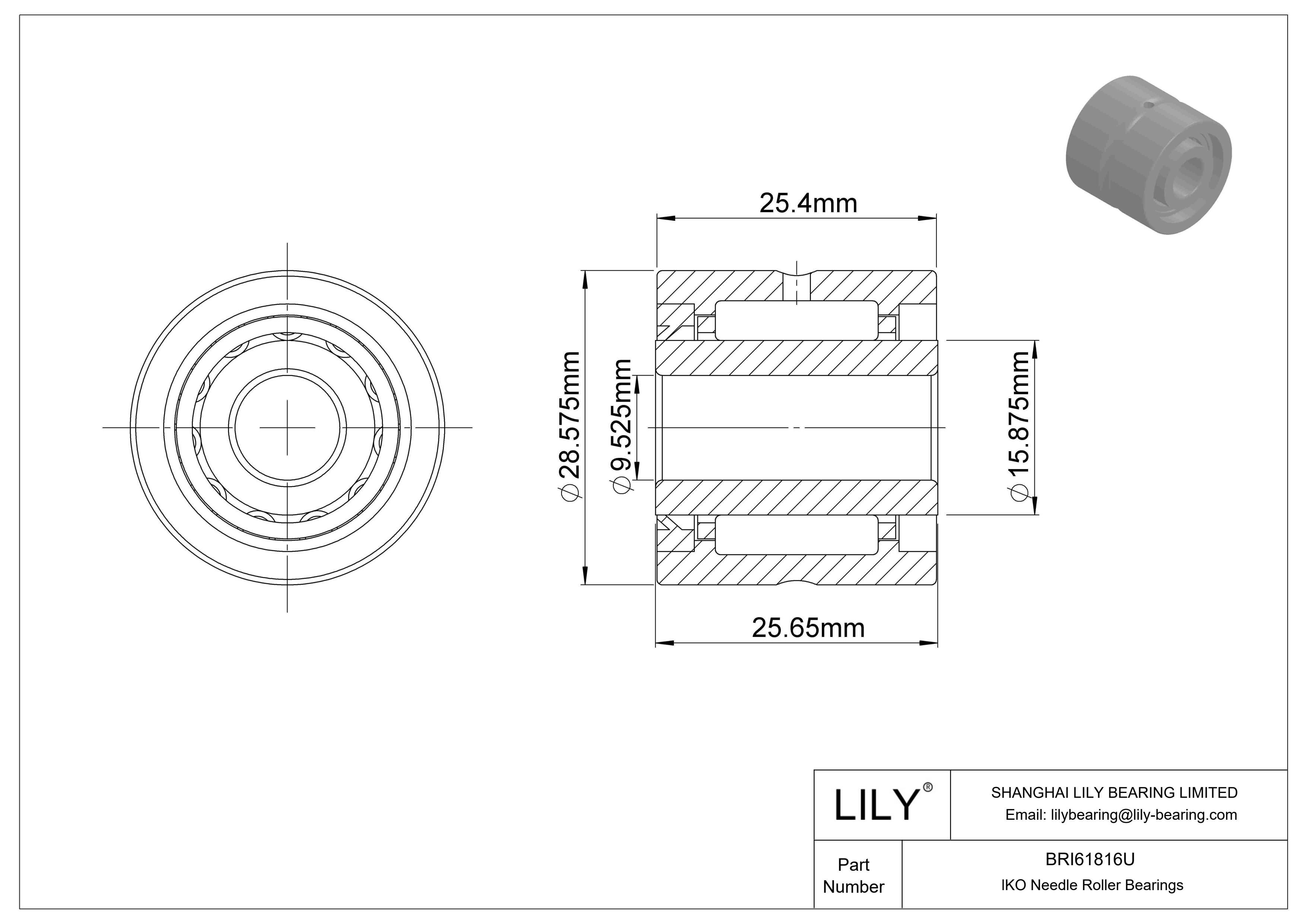 BRI61816U 机械加工型滚针轴承 cad drawing