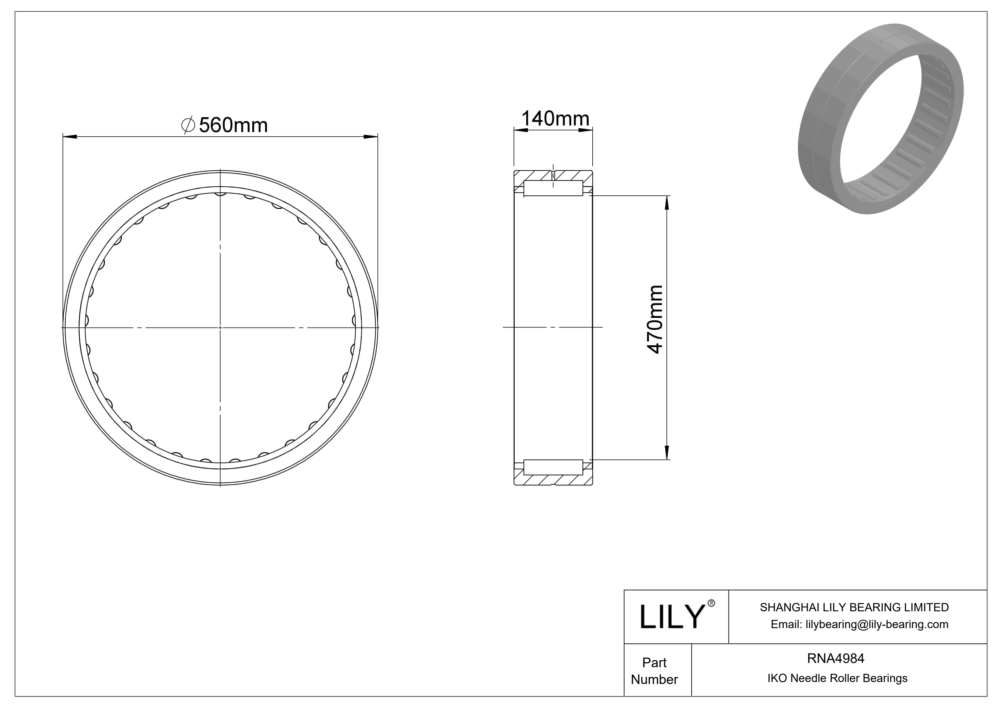 RNA4984 Machined Type Needle Roller Bearings cad drawing