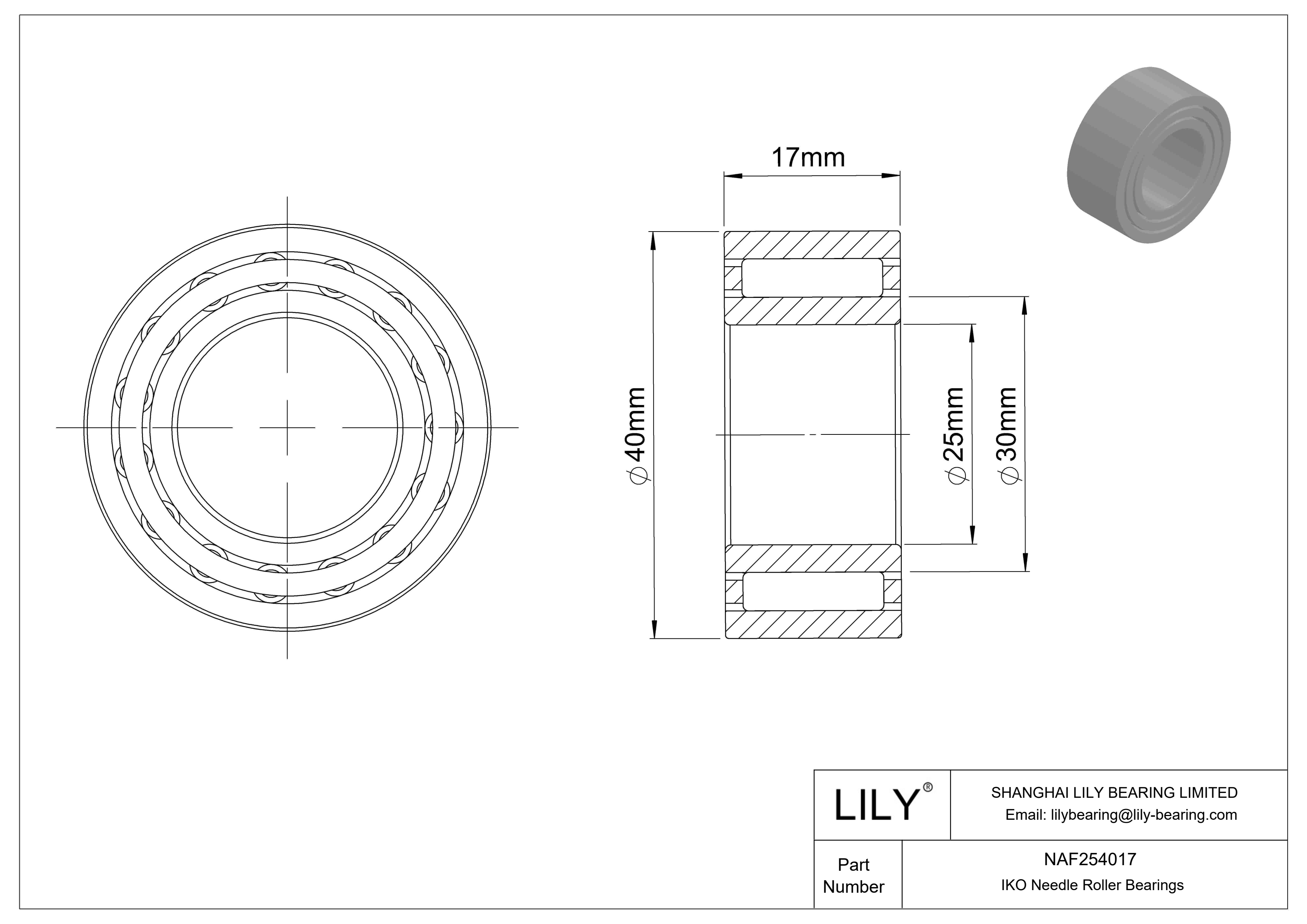 NAF254017 Rodamientos de agujas con jaula separable cad drawing