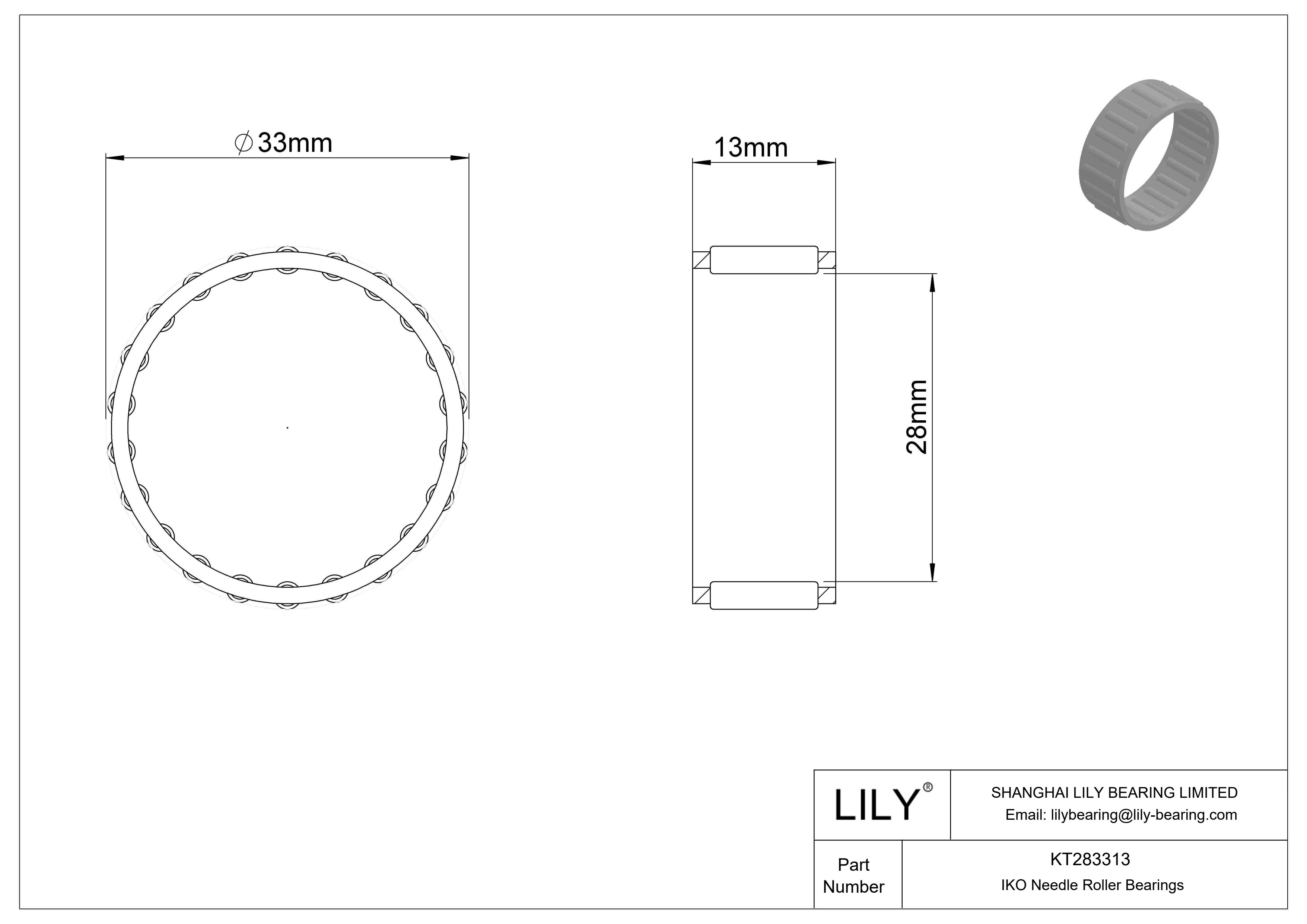 KT283313 Needle Roller Cages For General Usage cad drawing