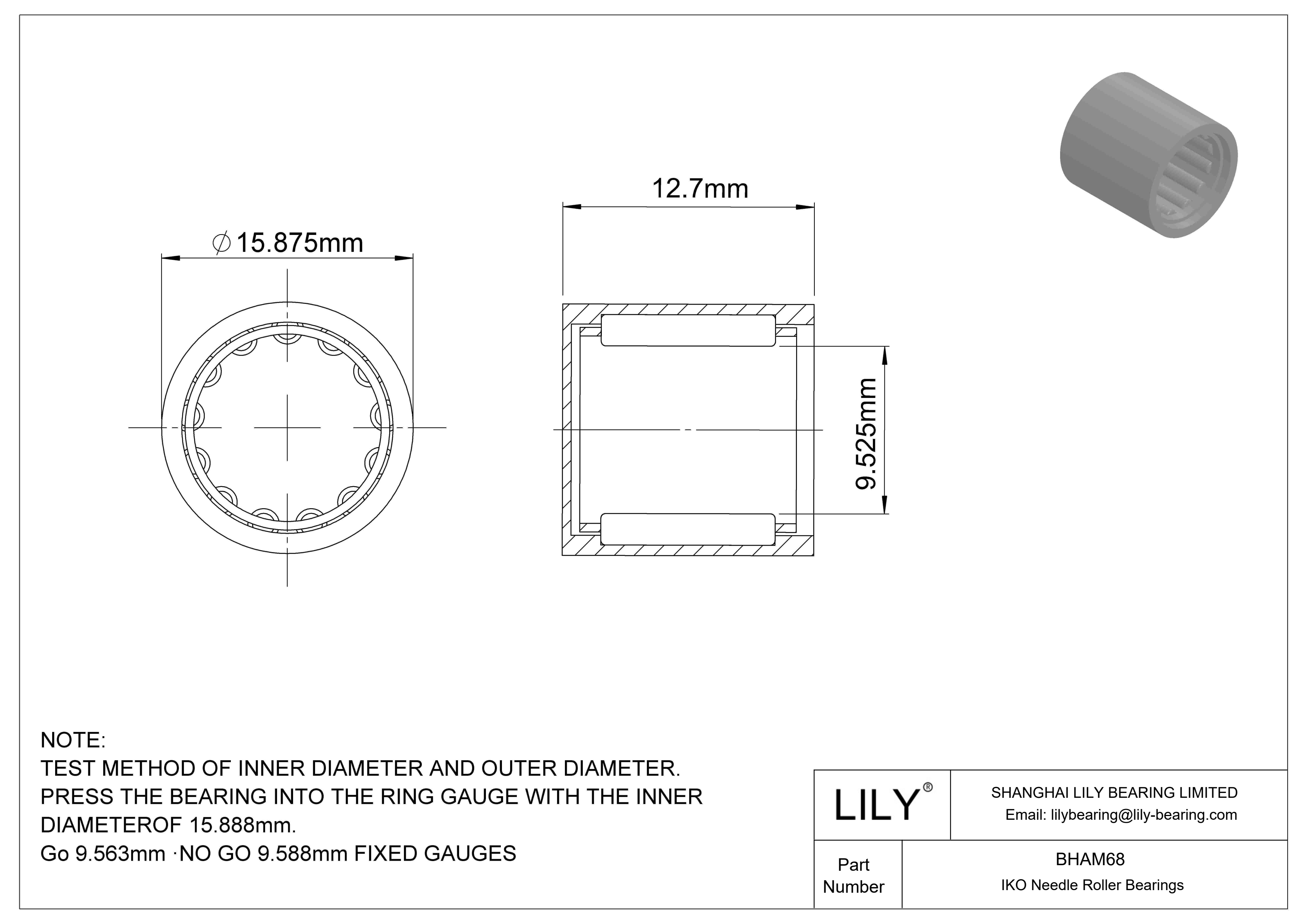 BHAM68 Rodamientos de agujas tipo Shell cad drawing