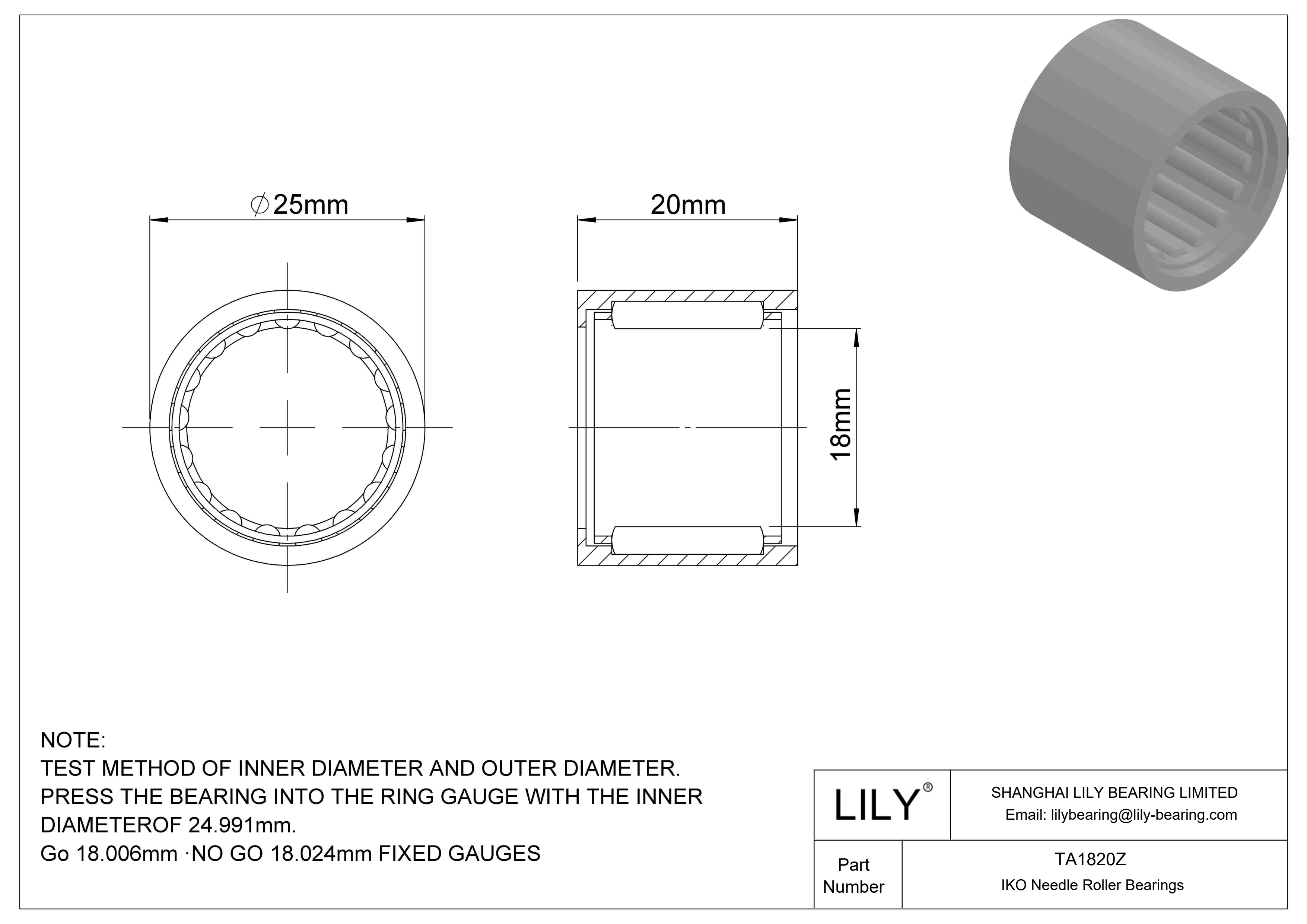 TA1820Z 壳型滚针轴承 cad drawing