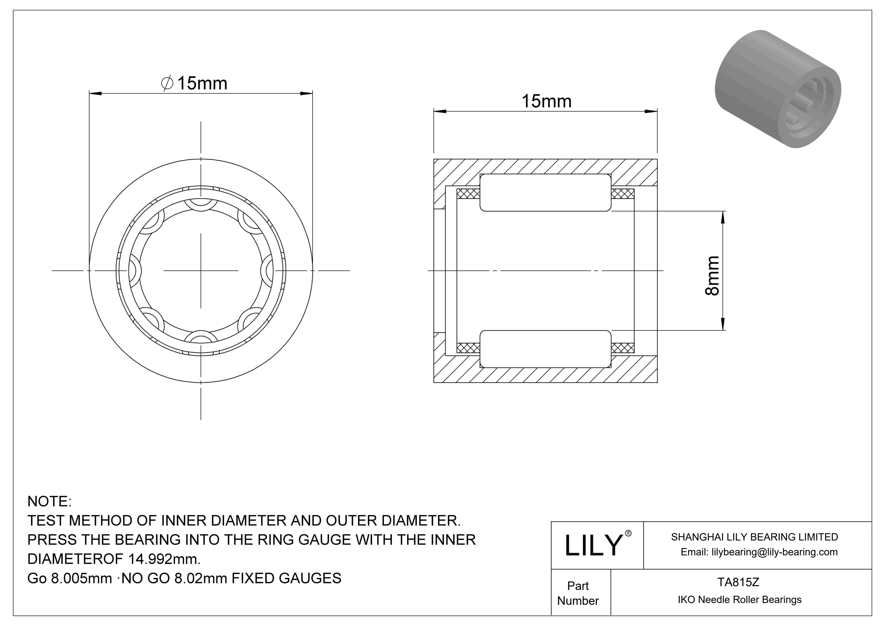 TA815Z Rodamientos de agujas tipo Shell cad drawing