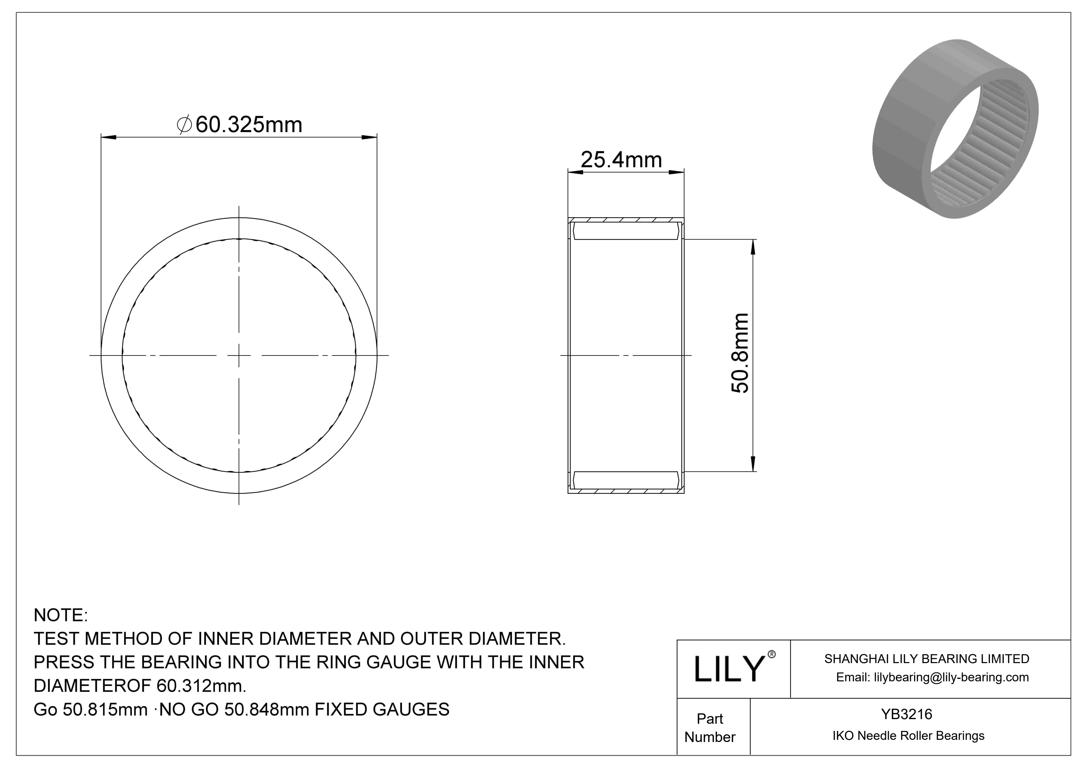 YB3216 Rodamientos de agujas tipo Shell cad drawing