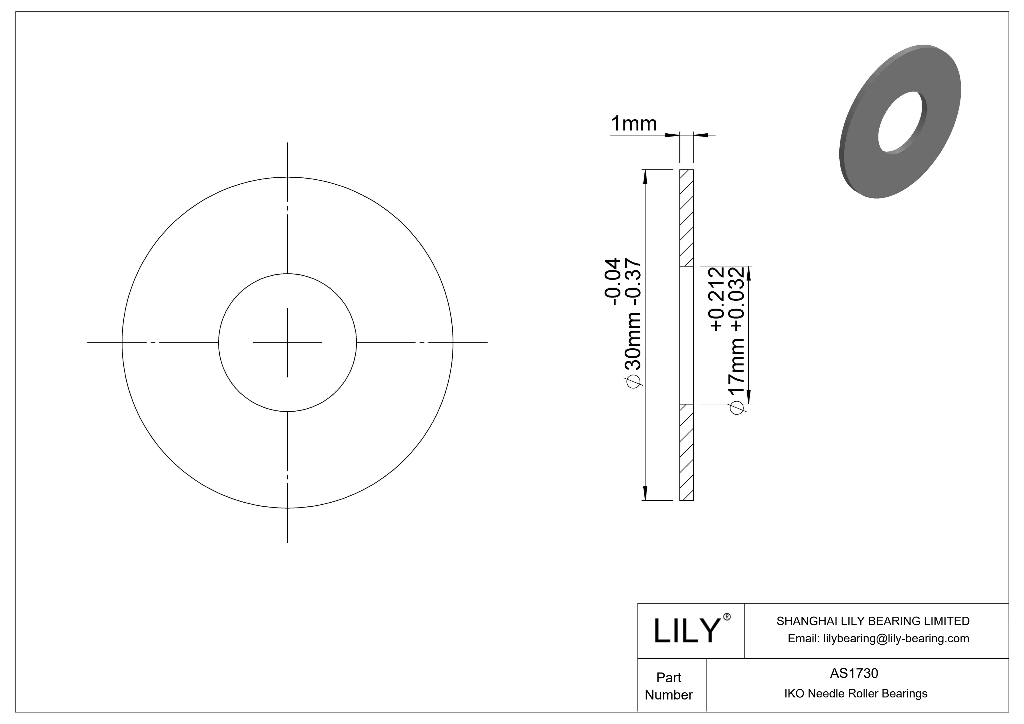 AS1730 Thrust Bearings cad drawing