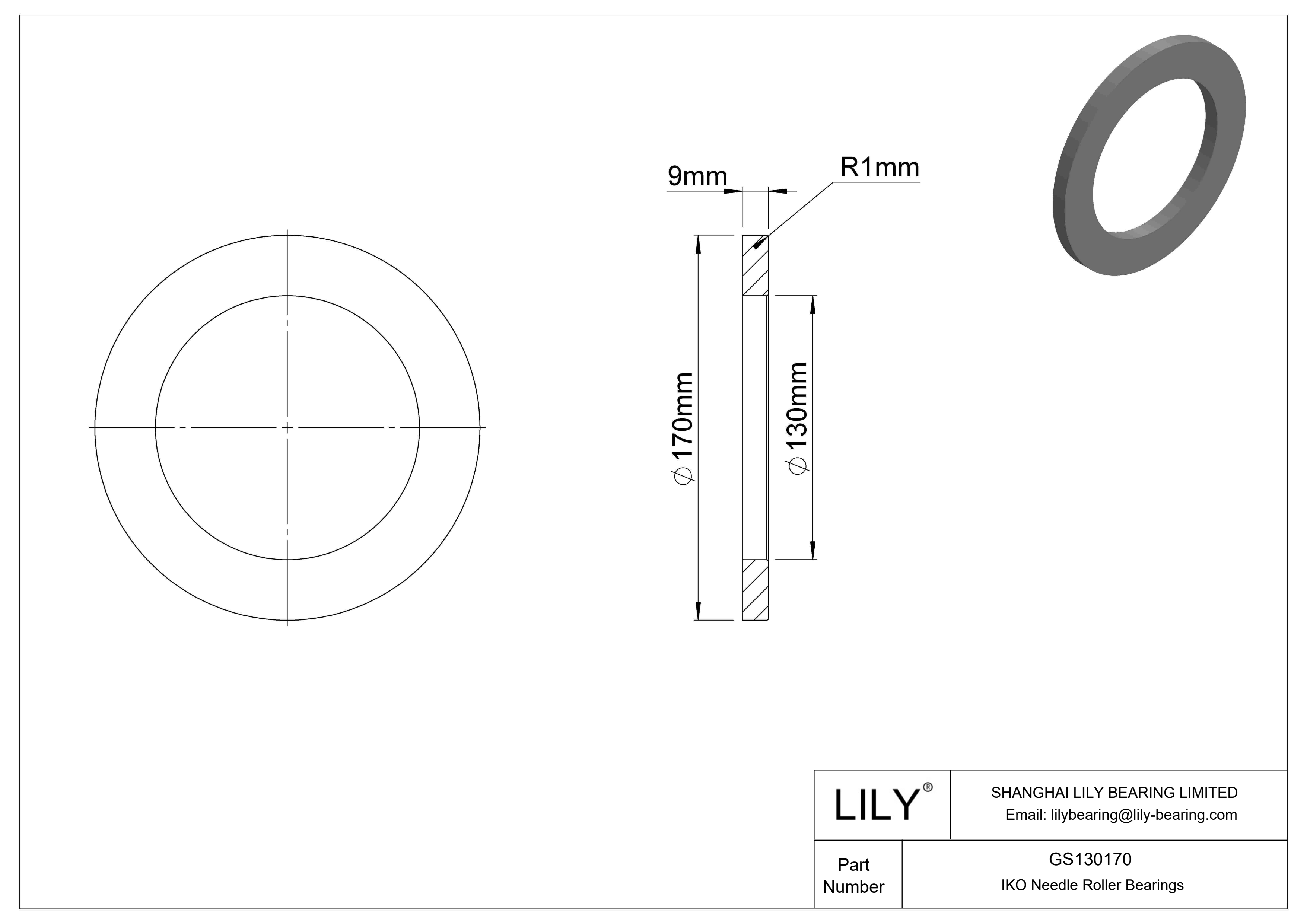 GS130170 Thrust Bearings cad drawing