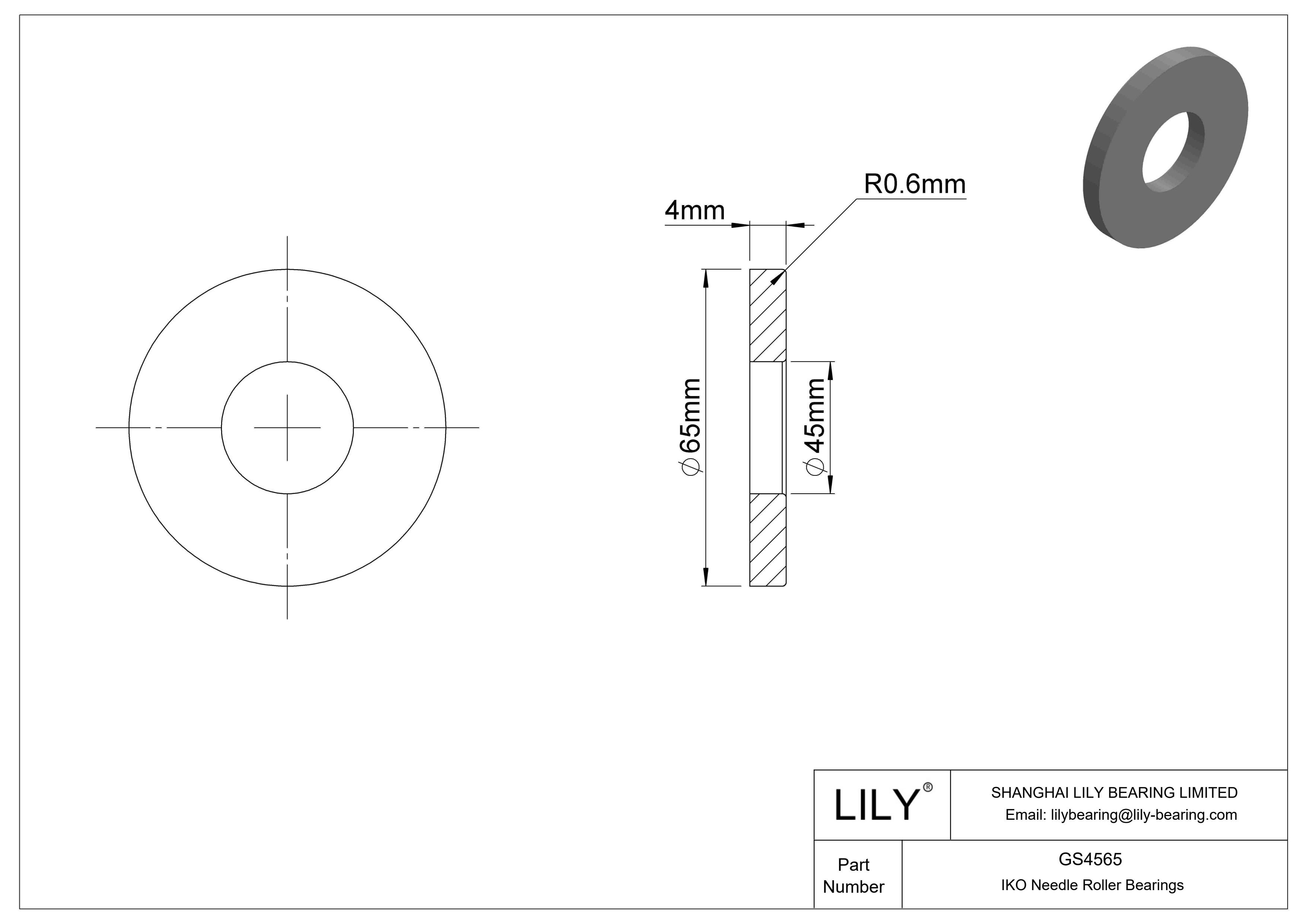 GS4565 推力轴承 cad drawing