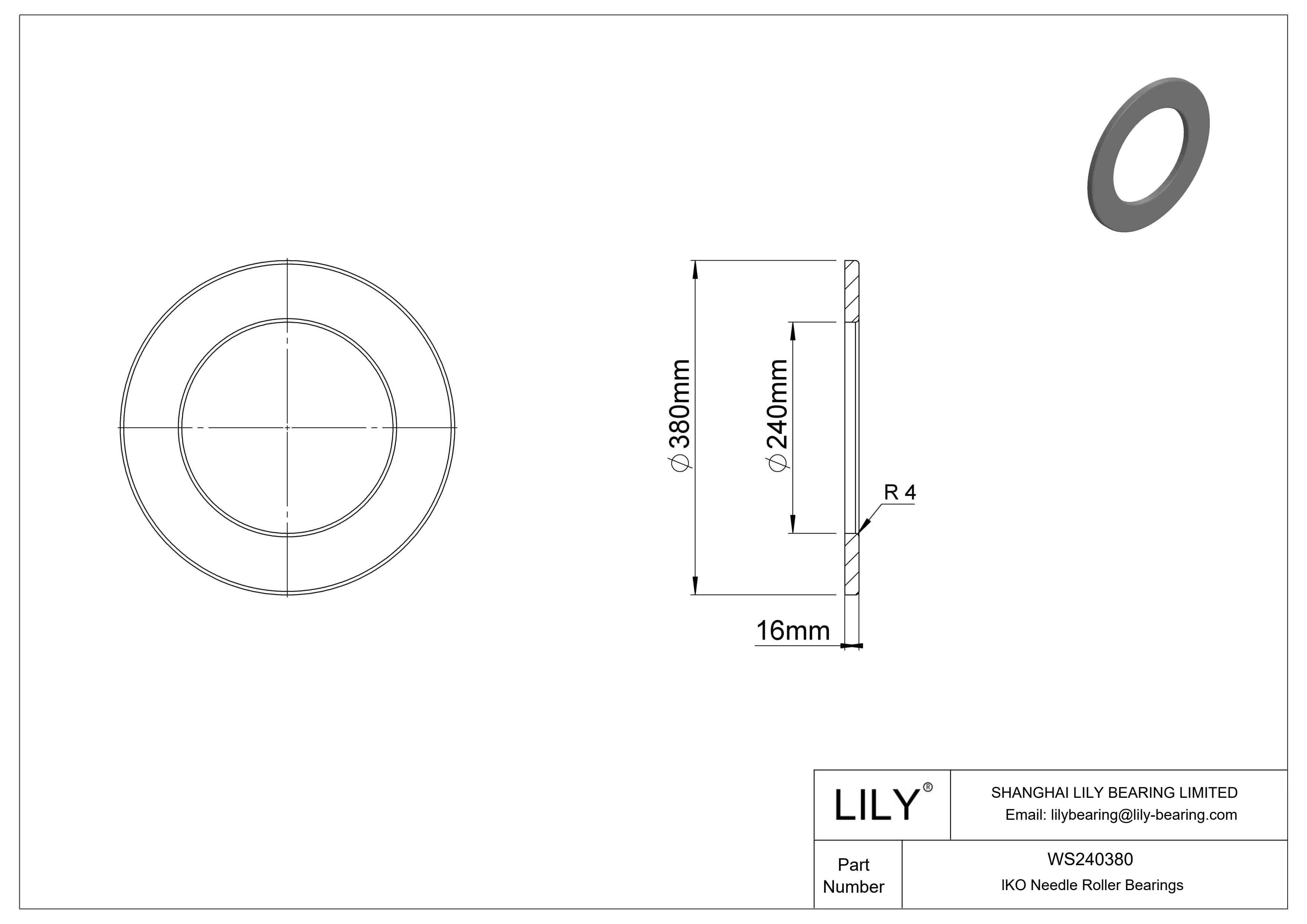 WS240380 Thrust Bearings cad drawing