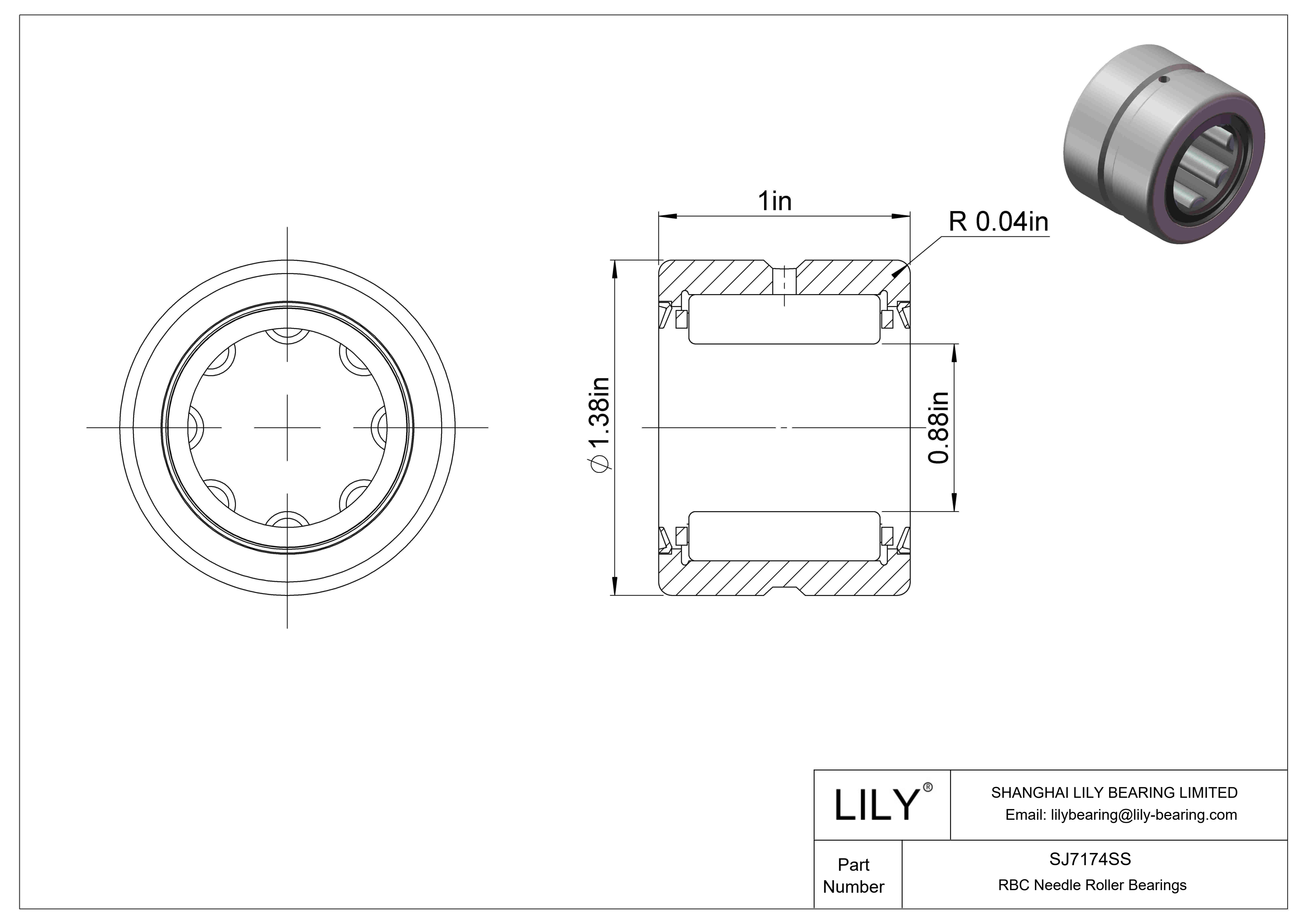 SJ7174SS 重载滚针轴承 cad drawing