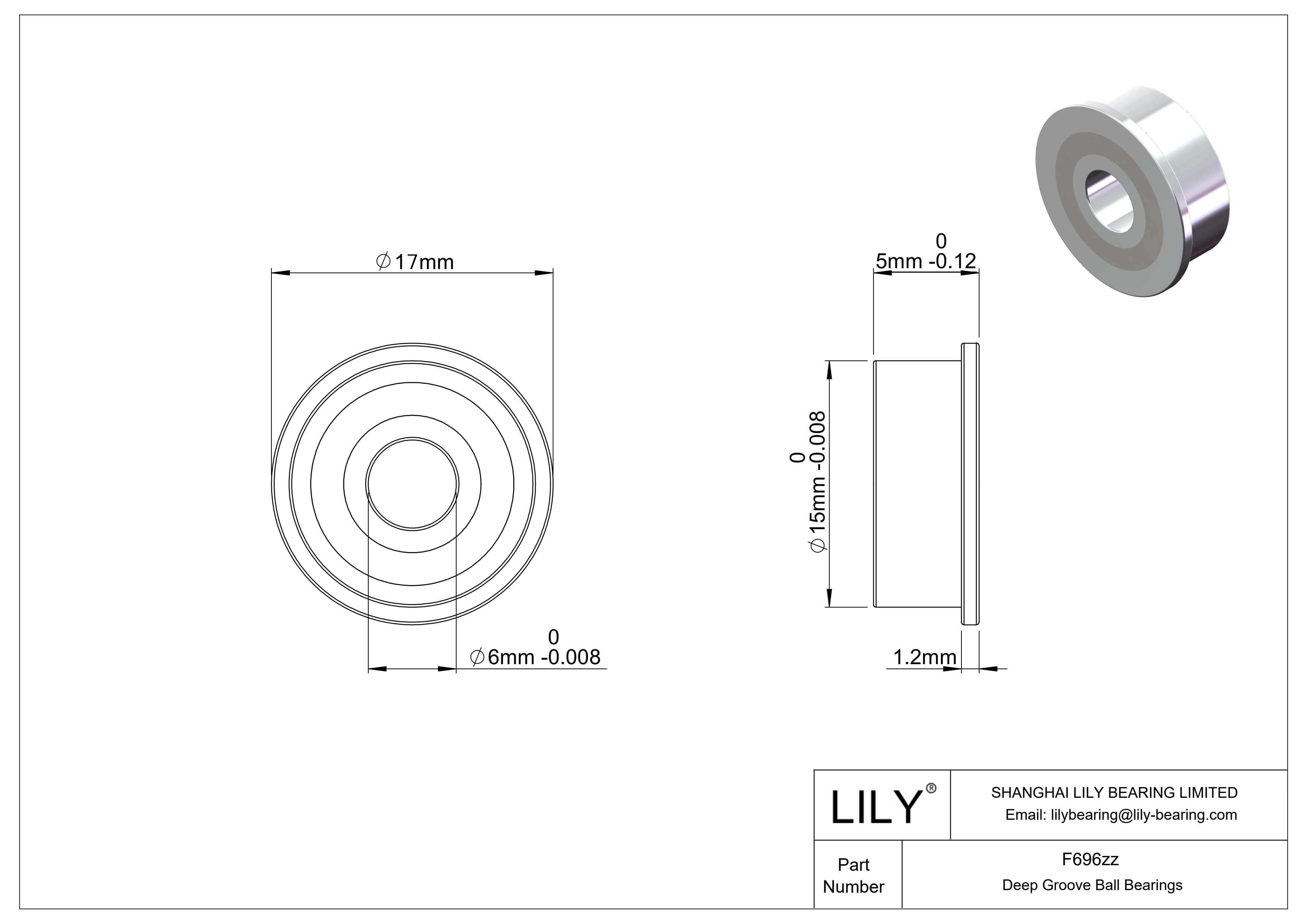 F696ZZ Rodamiento miniatura cad drawing