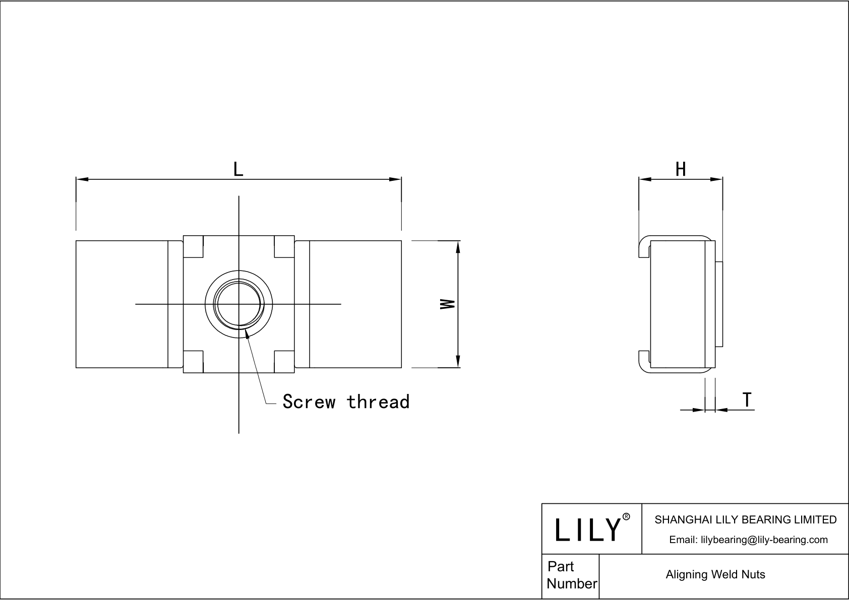 JAJFFABDA Alineación de tuercas soldadas cad drawing