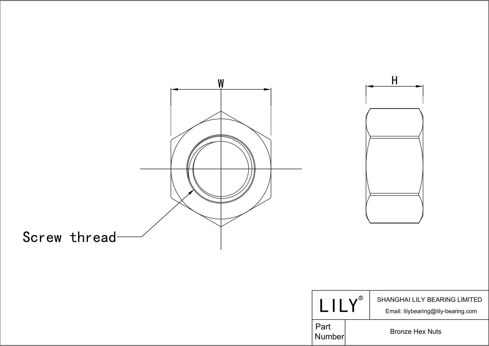 JDEDJAGCF Bronze Hex Nuts cad drawing