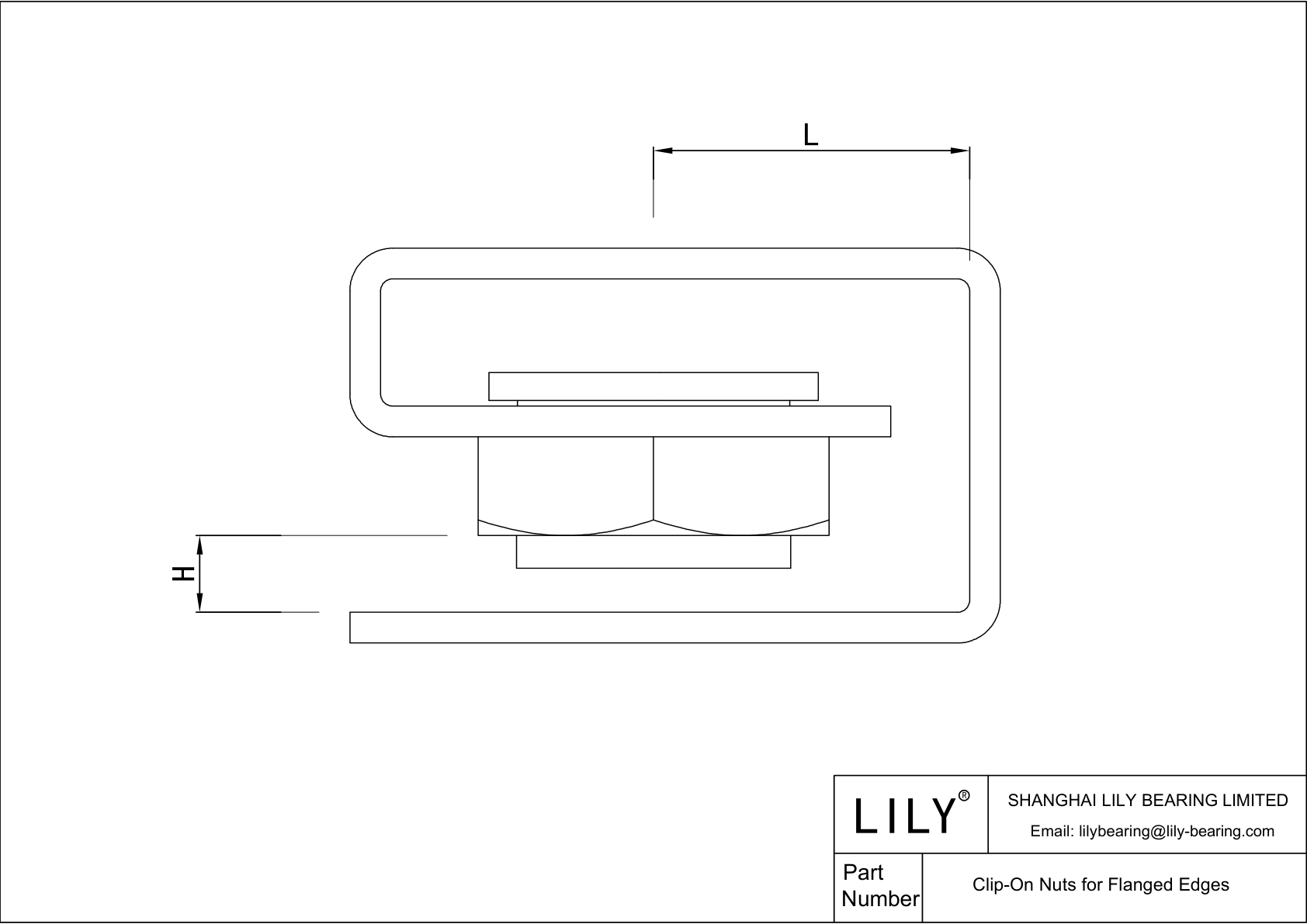 JAFECABBC Clip-On Nuts for Flanged Edges cad drawing