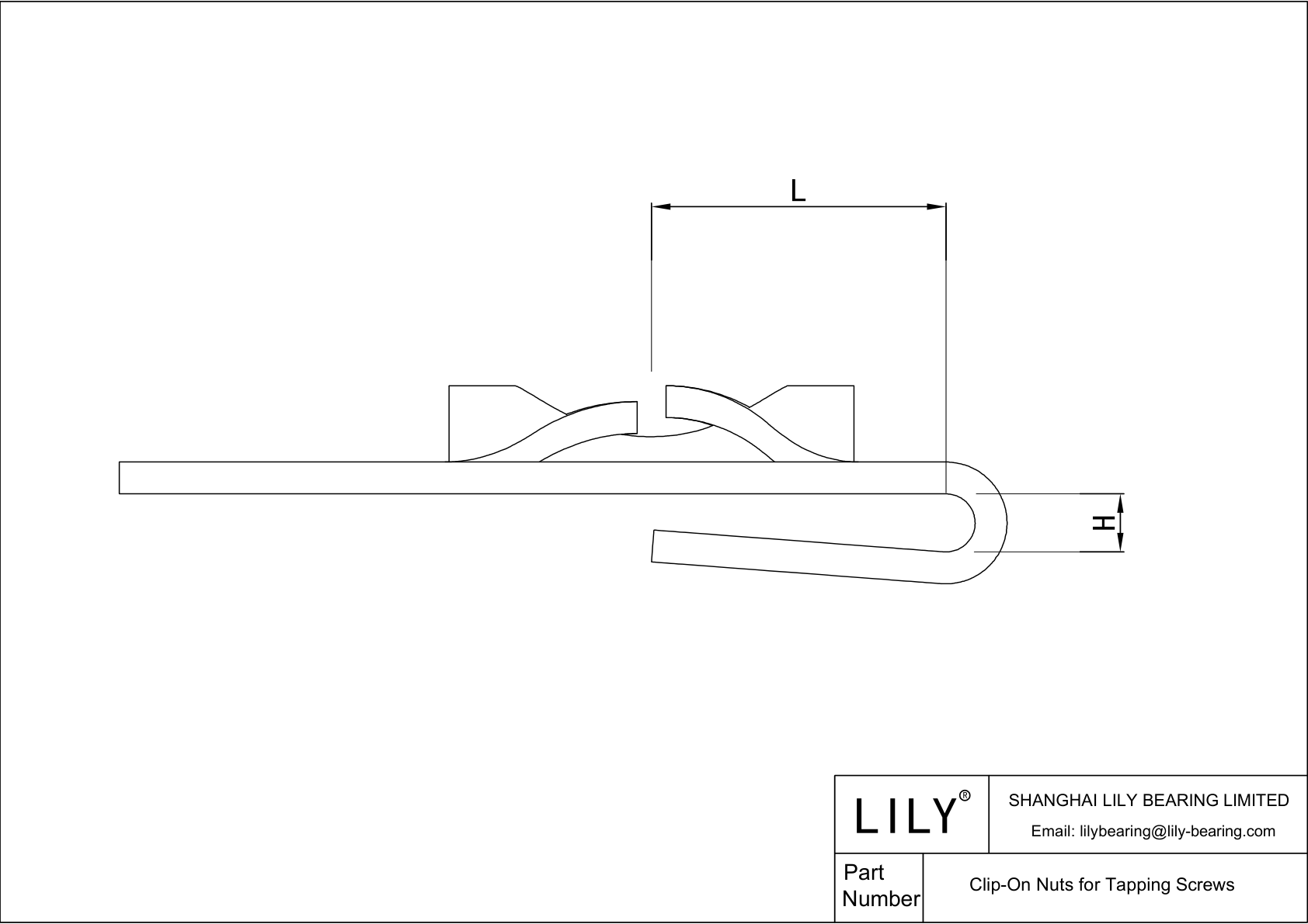 JEIAJABBI Clip-On Nuts for Tapping Screws cad drawing