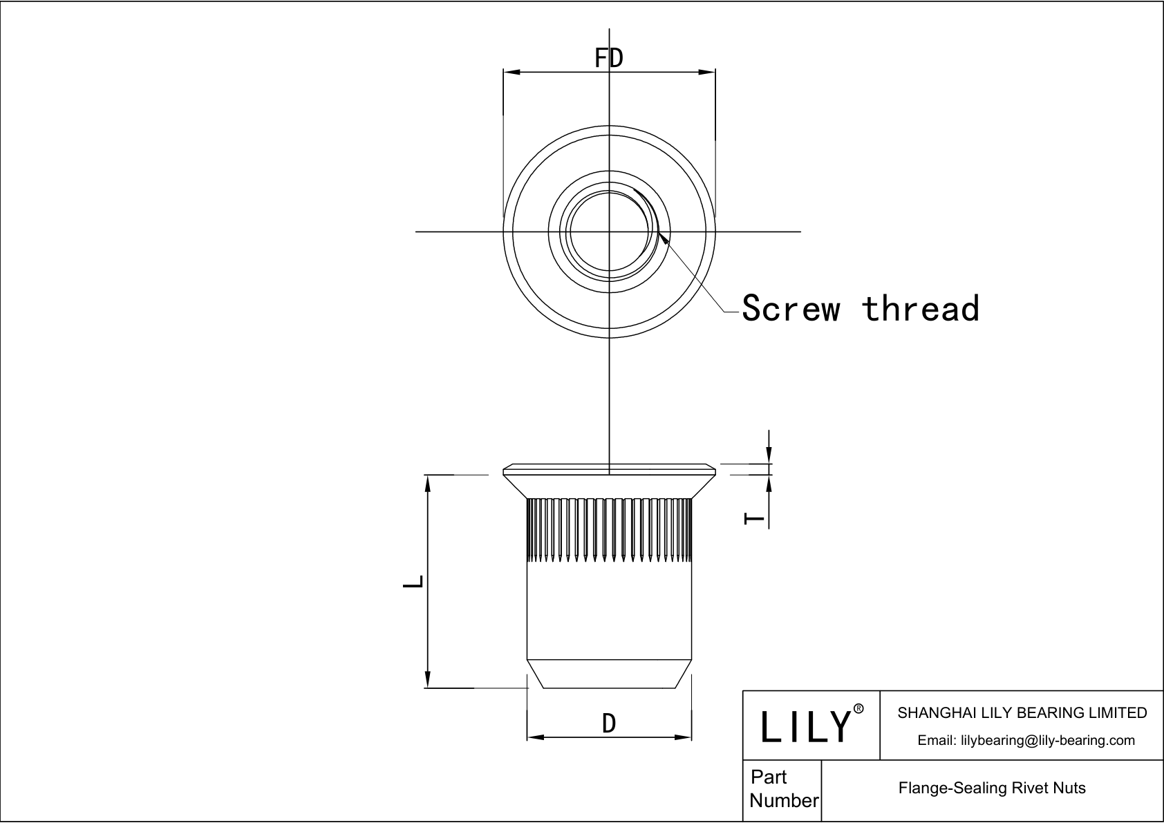 JDEIEADAB Flange-Sealing Rivet Nuts cad drawing