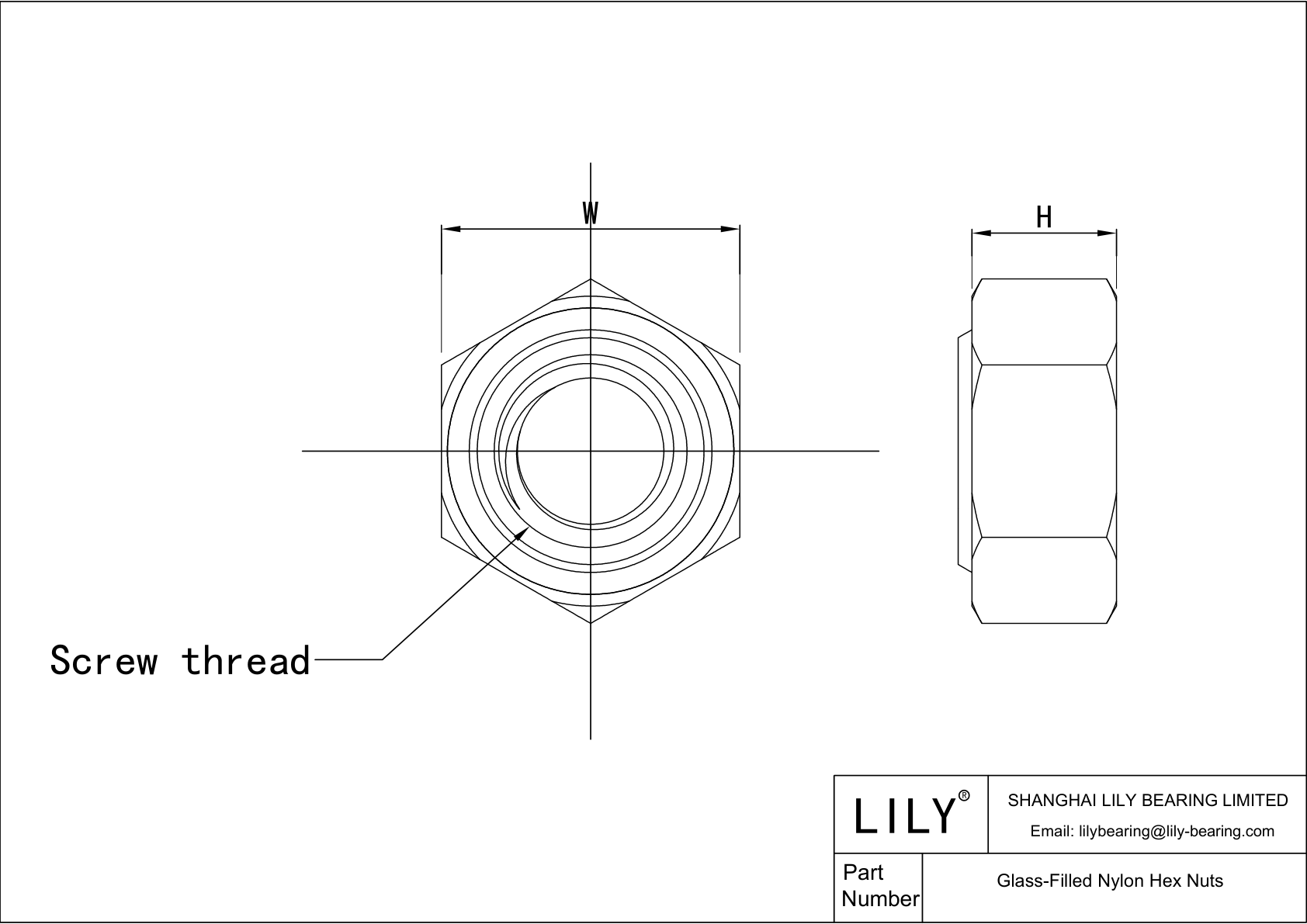 90387A337 | Glass-Filled Nylon Hex Nuts | Lily Bearing