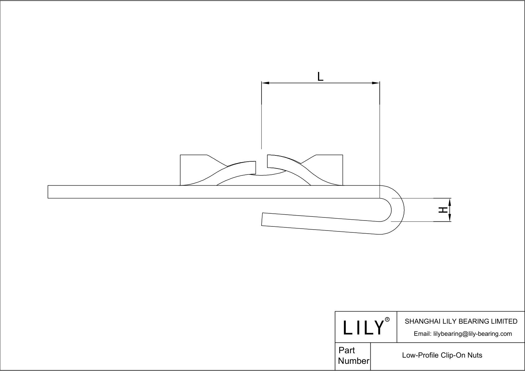 JEIAJACEA Tuercas de clip de perfil bajo cad drawing