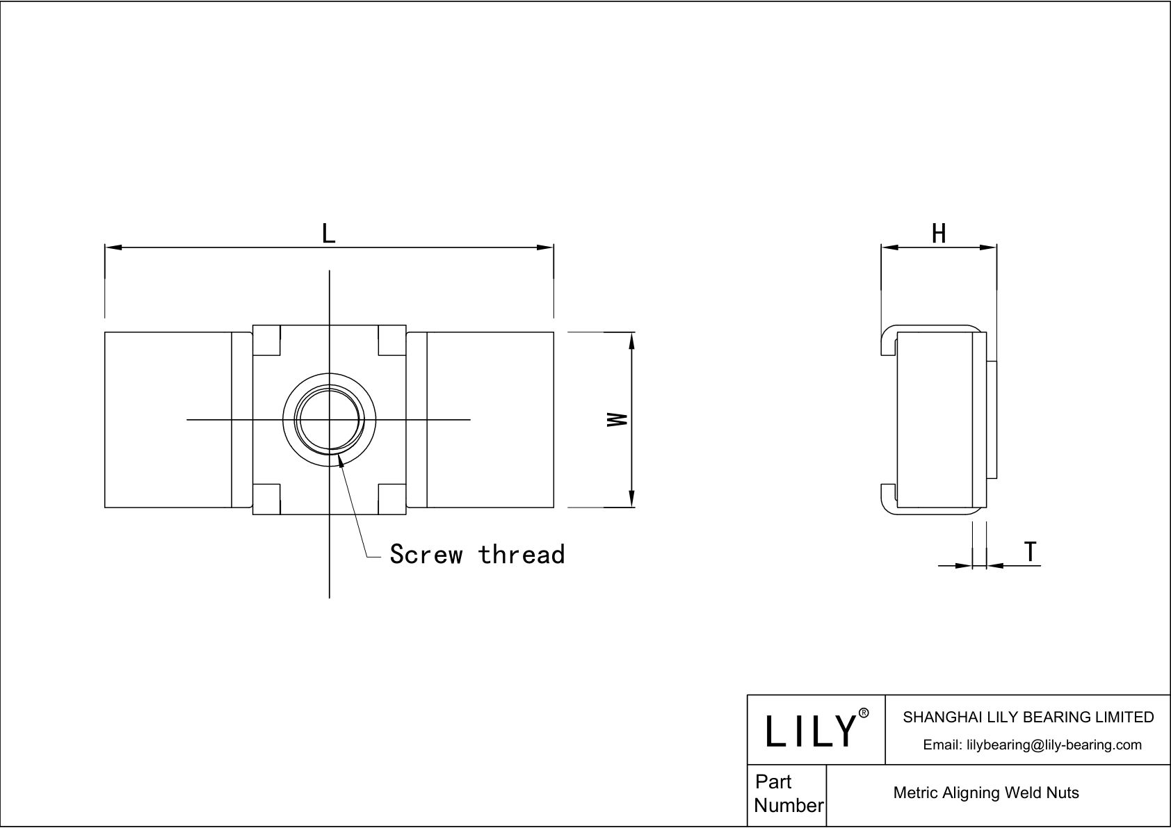 JAJFFABAD Tuercas para soldar de alineación métrica cad drawing