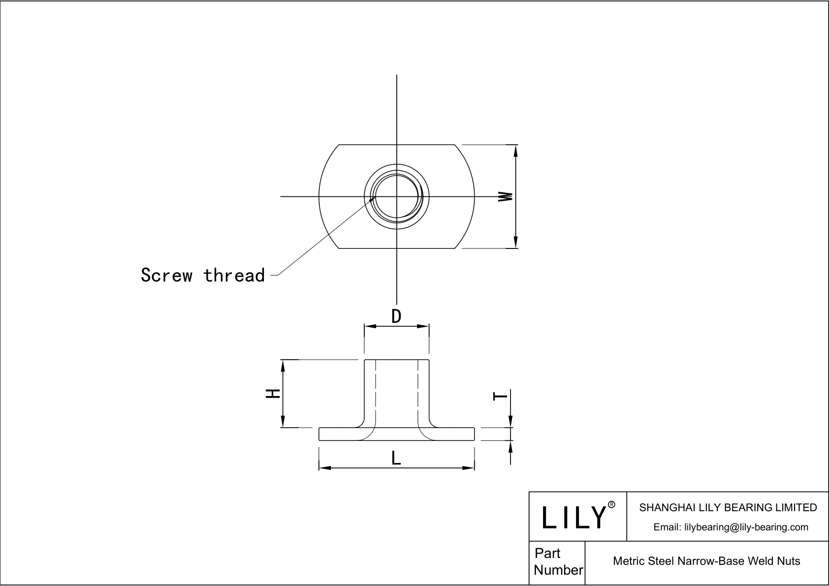 JAFJEADFA 公制钢窄基焊接螺母 cad drawing