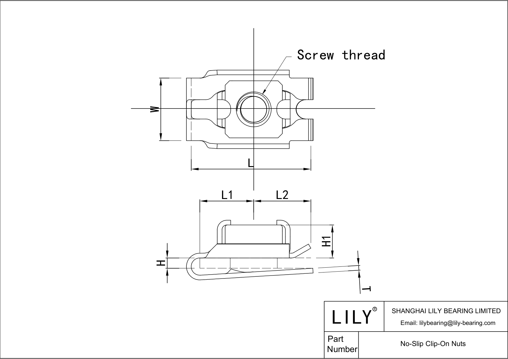 JAFECACEC No-Slip Clip-On Nuts cad drawing