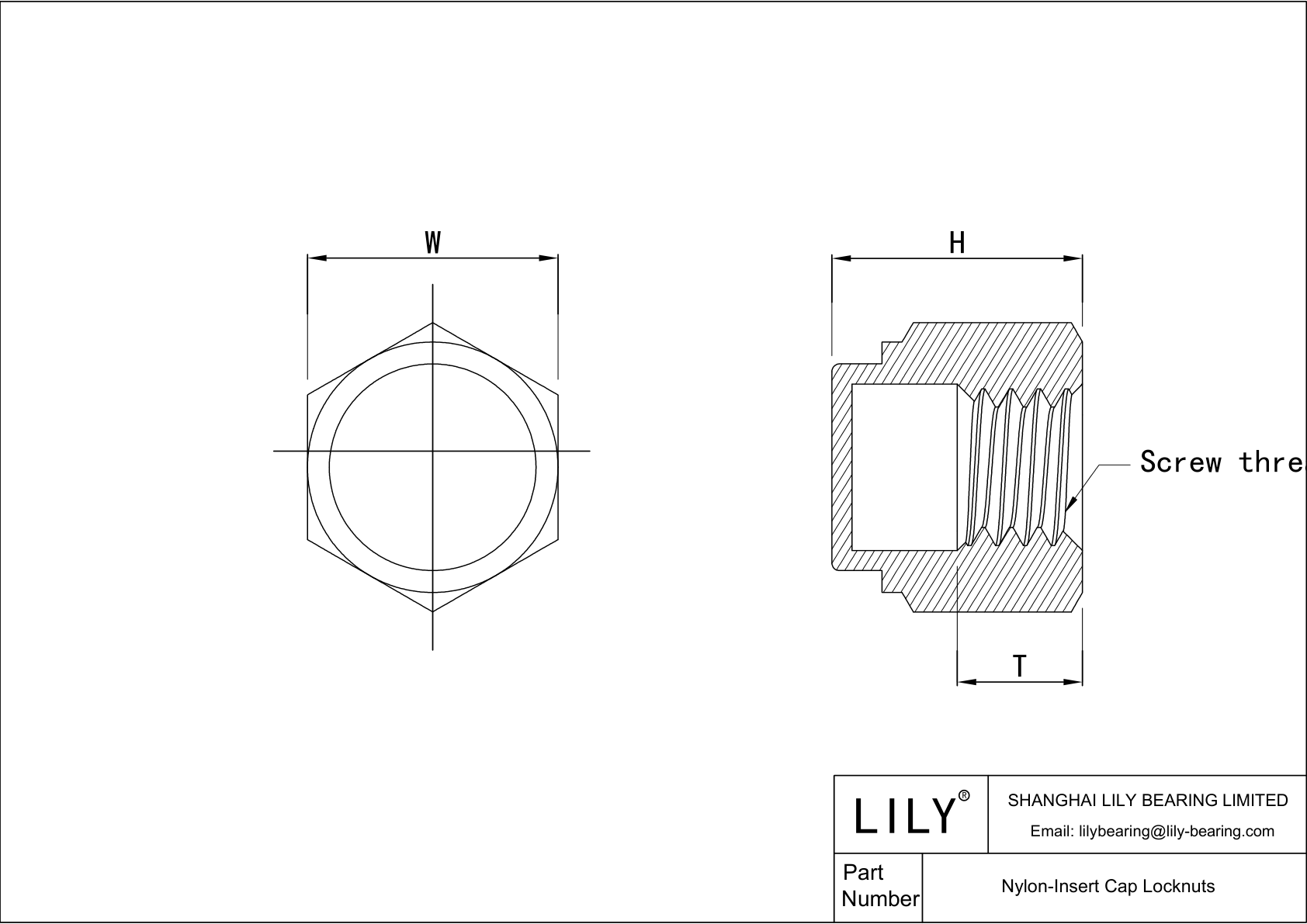 JIBJAABBF Nylon-Insert Cap Locknuts cad drawing