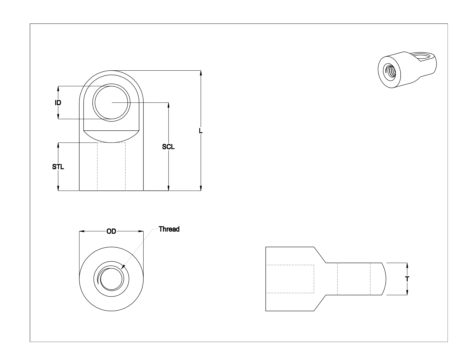 FGCBNBE Rod End Nuts cad drawing