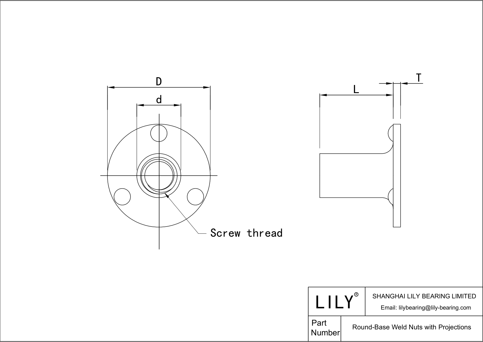 JAGAHAEBA Round-Base Weld Nuts with Projections cad drawing