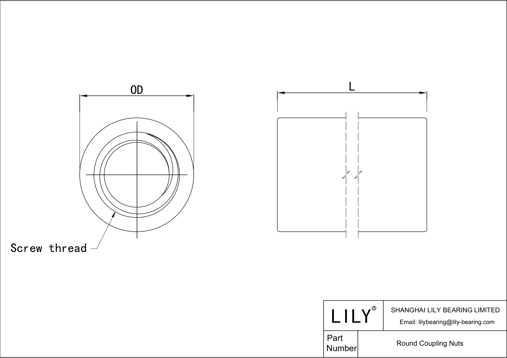 JACACACAD Round Coupling Nuts cad drawing