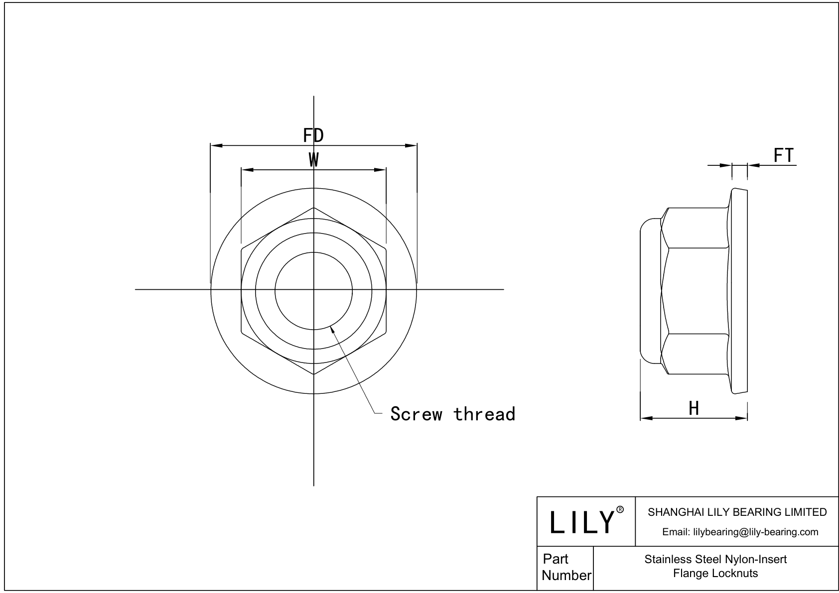 JECDIAGGG Stainless Steel Nylon-Insert Flange Locknuts cad drawing