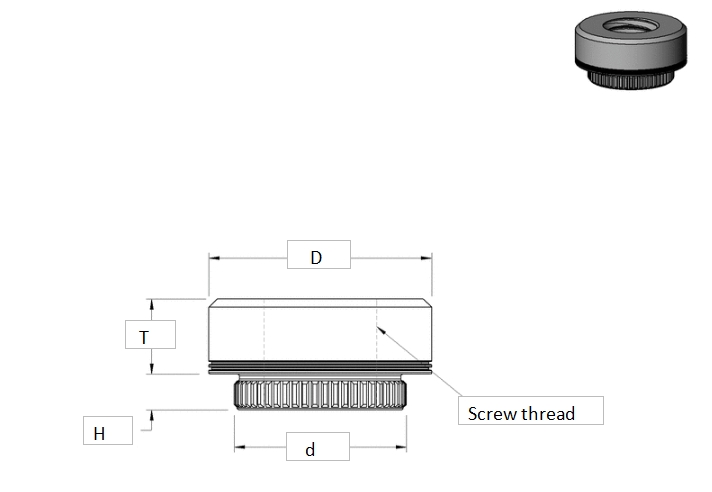 JEGEIADFA 用于软金属和塑料的不锈钢压配螺母 cad drawing