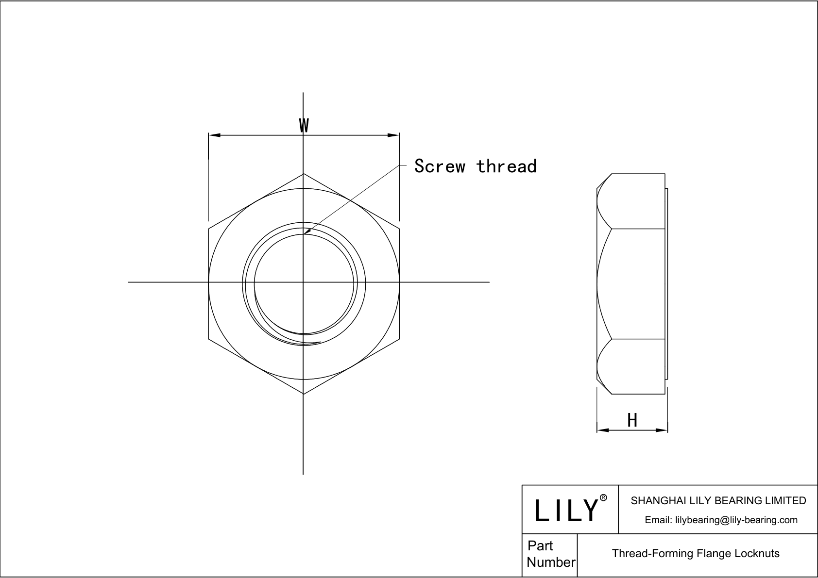 JEJAJAAAC Thread-Forming Flange Locknuts cad drawing