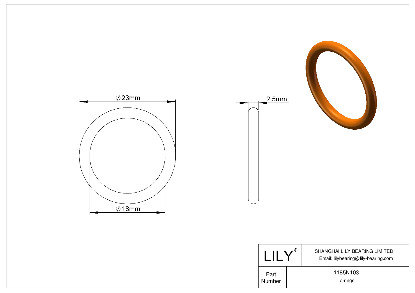 BBIFNBAD Chemical Resistant O-rings Round cad drawing