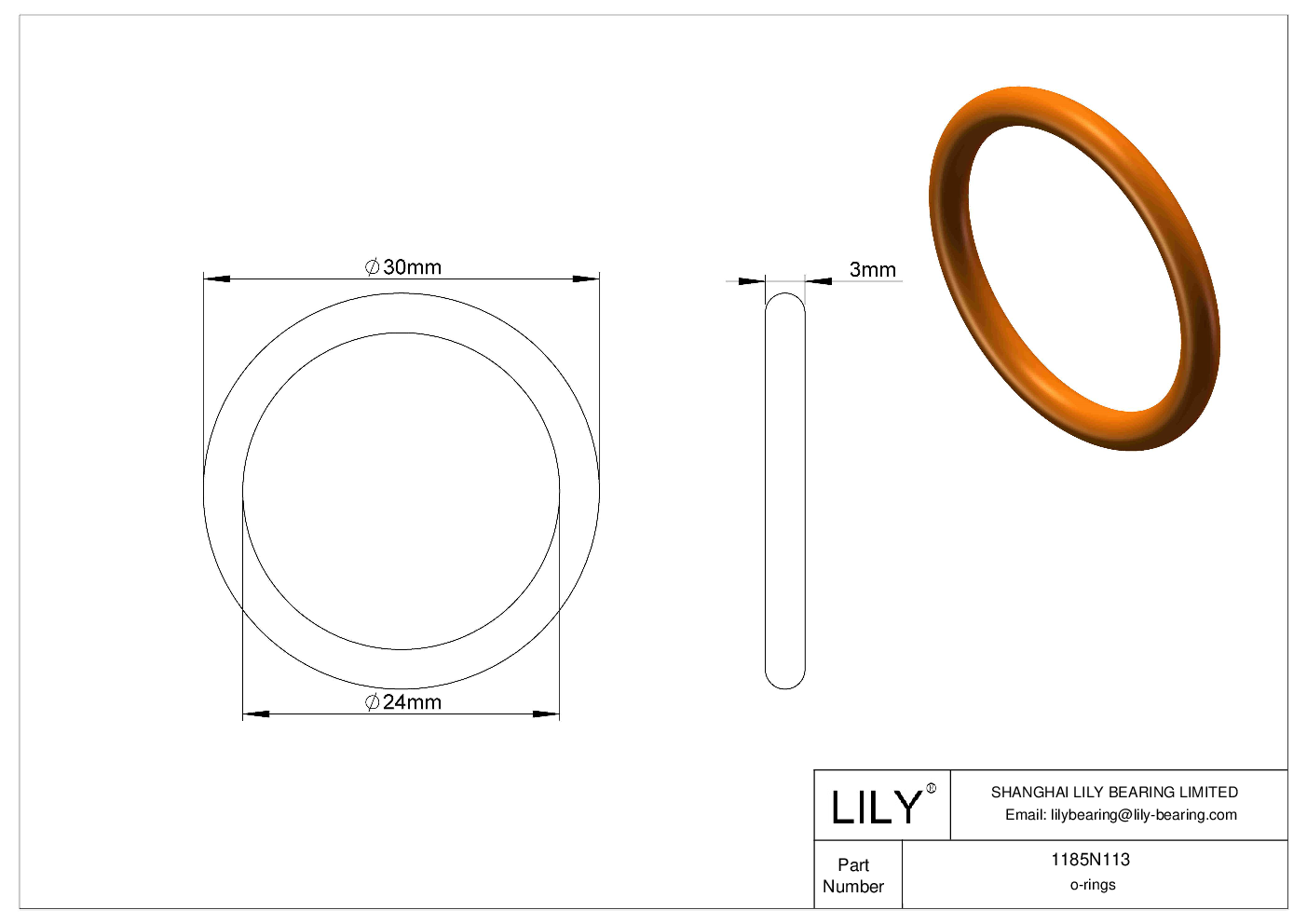 BBIFNBBD Chemical Resistant O-rings Round cad drawing