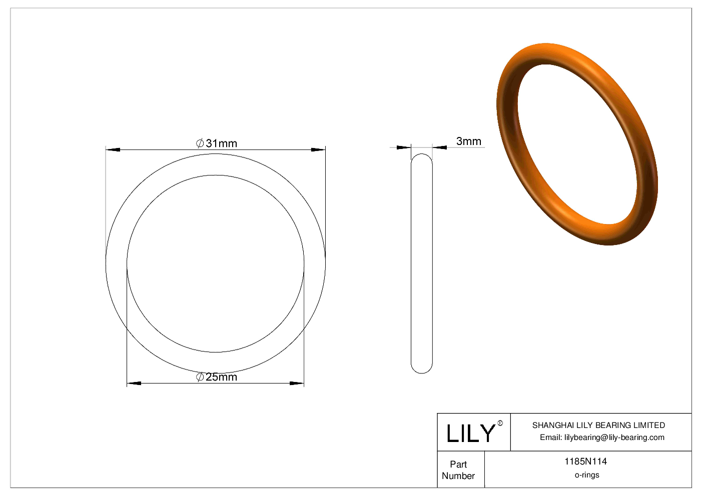 BBIFNBBE Chemical Resistant O-rings Round cad drawing