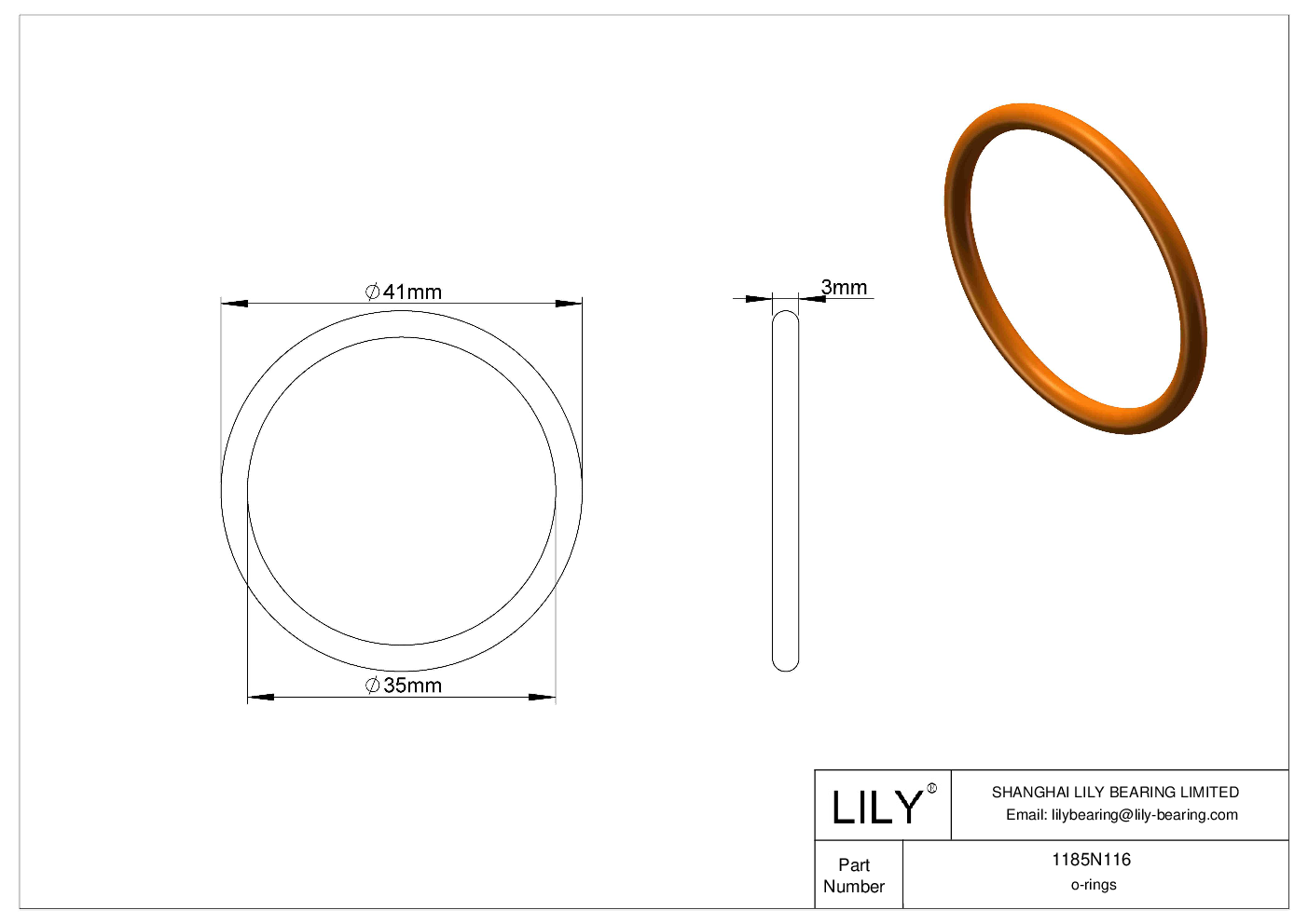 BBIFNBBG Chemical Resistant O-rings Round cad drawing