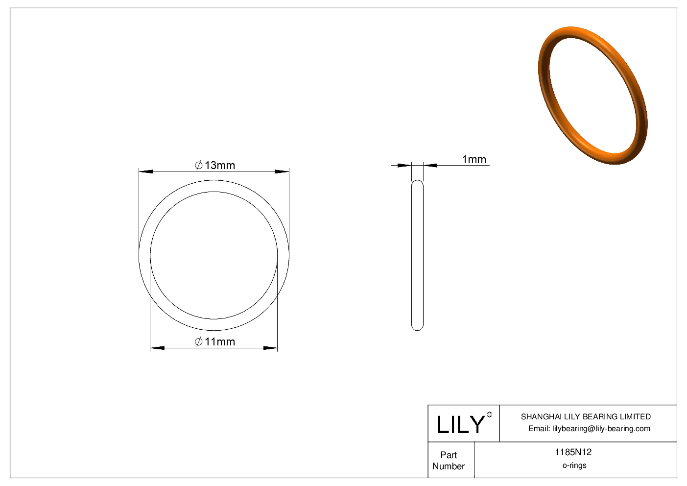 BBIFNBC Chemical Resistant O-rings Round cad drawing