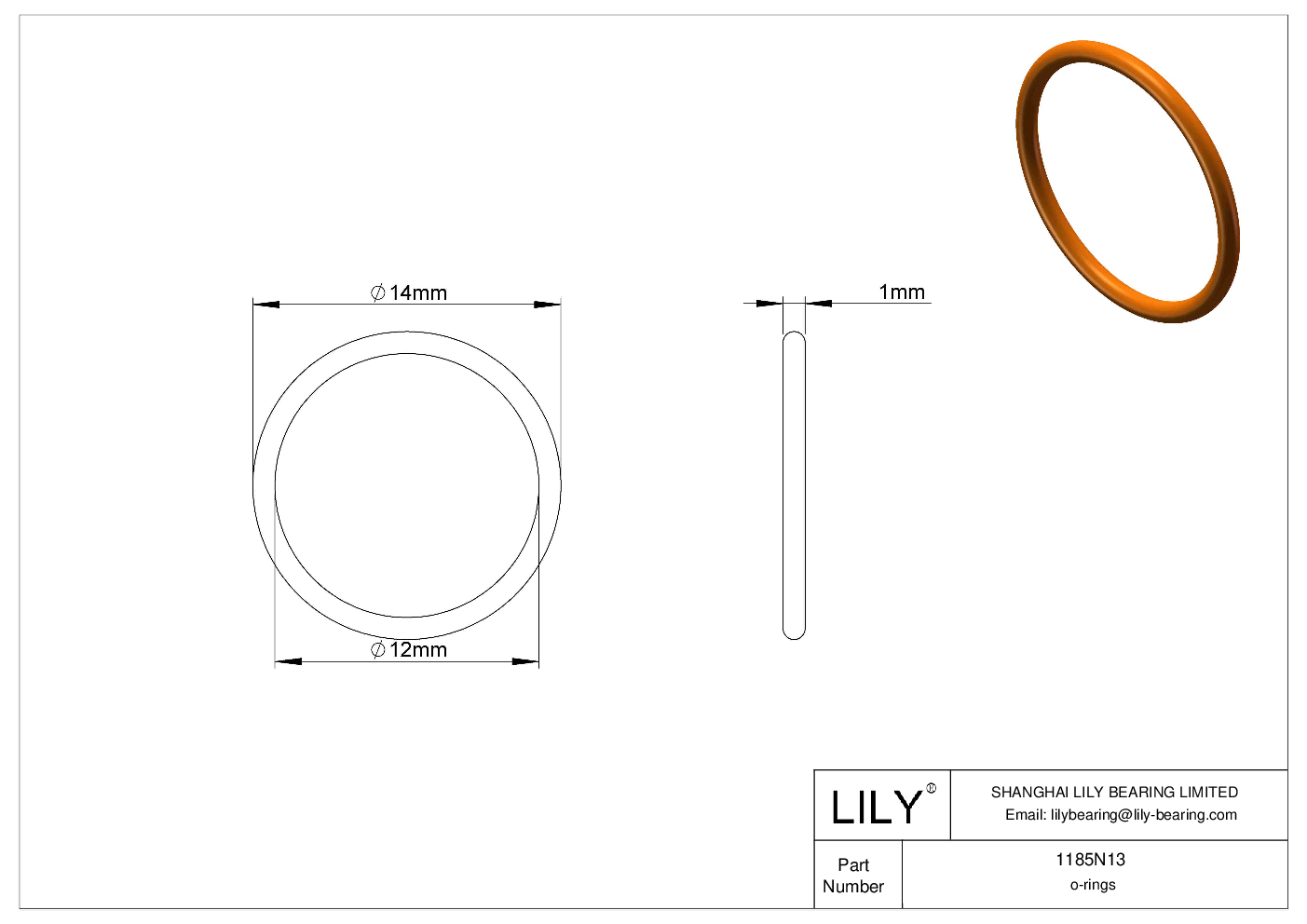 BBIFNBD Chemical Resistant O-rings Round cad drawing