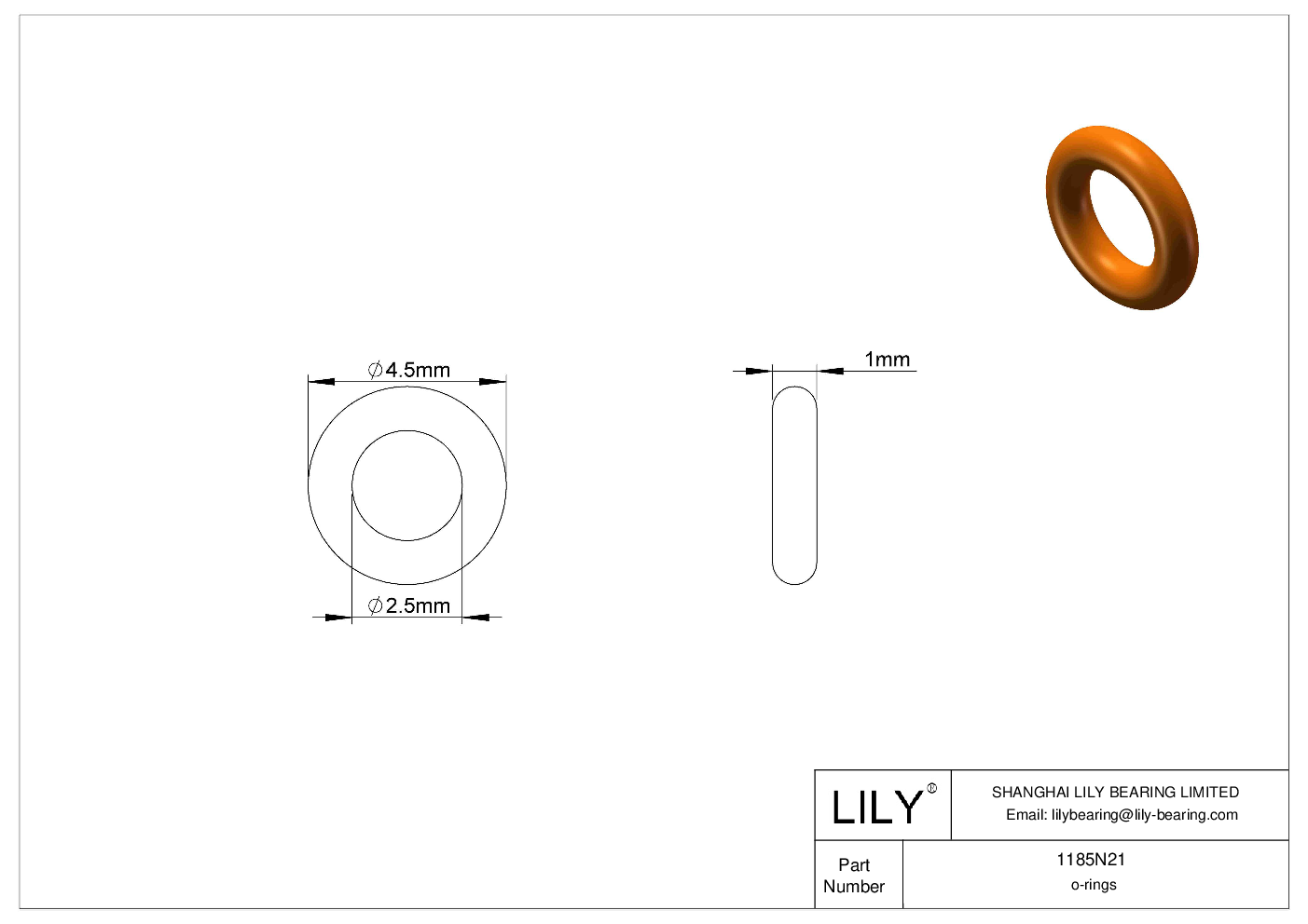 BBIFNCB Chemical Resistant O-rings Round cad drawing